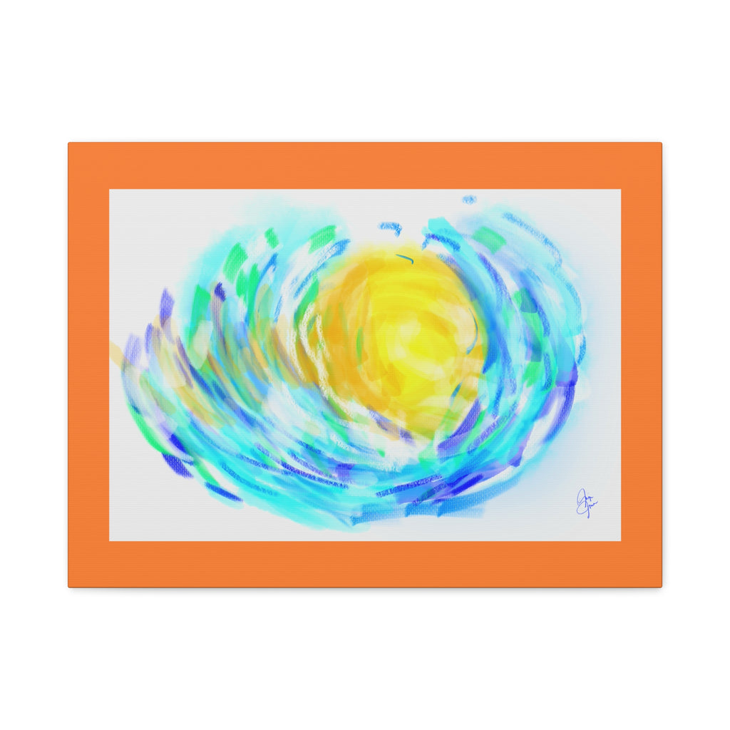 Abstract Sunburst Canvas Art — Vibrant Swirl Matte Stretched Canvas