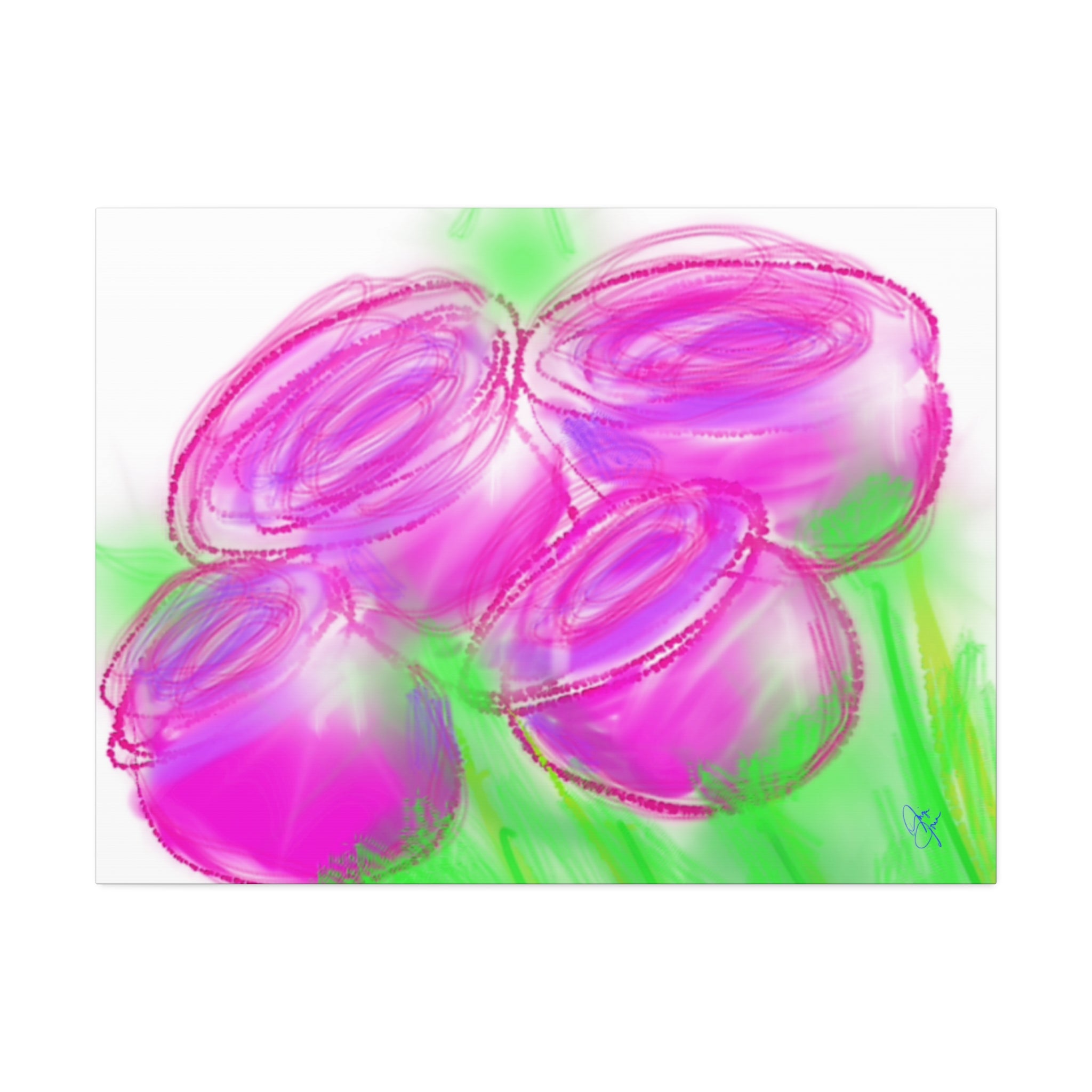 Pink Bloom Abstract Canvas