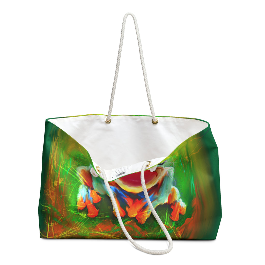Colorful Frog Weekender Bag — Vibrant Tropical Travel Tote