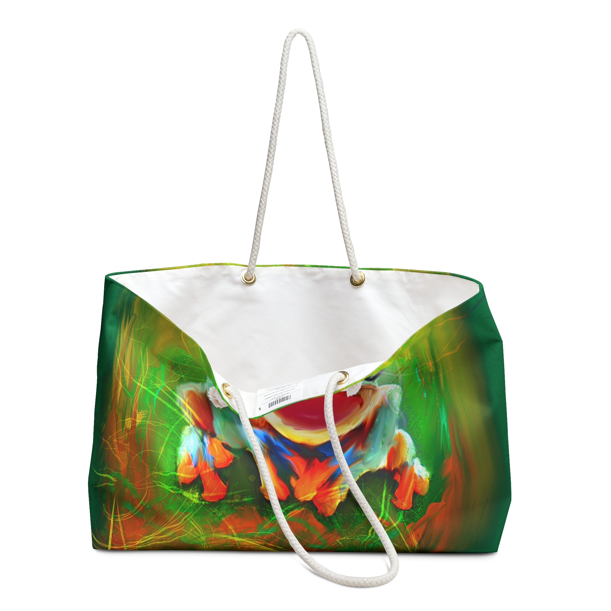 Colorful Frog Weekender Bag — Vibrant Tropical Travel Tote