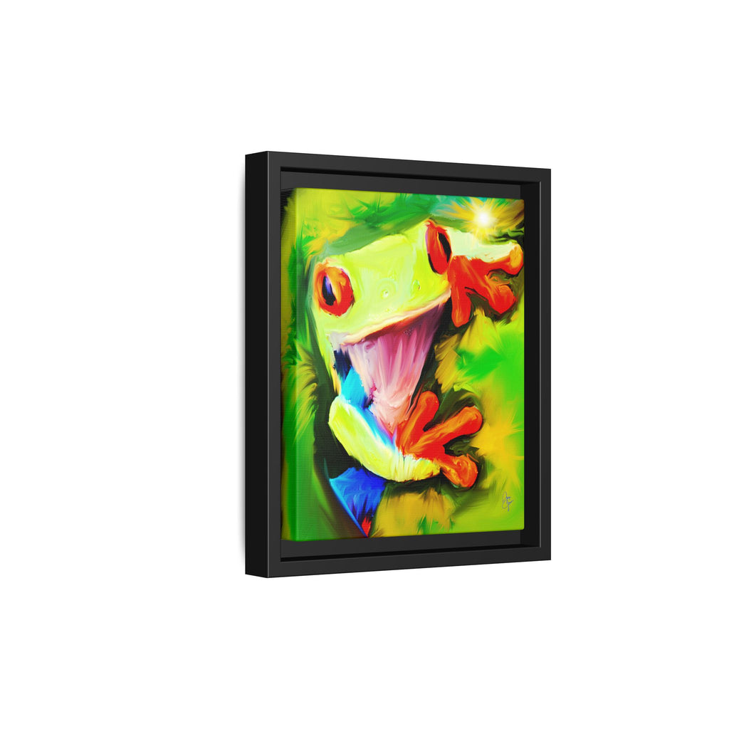 Colorful Tree Frog Matte Canvas Print — Framed Tropical Wall Art