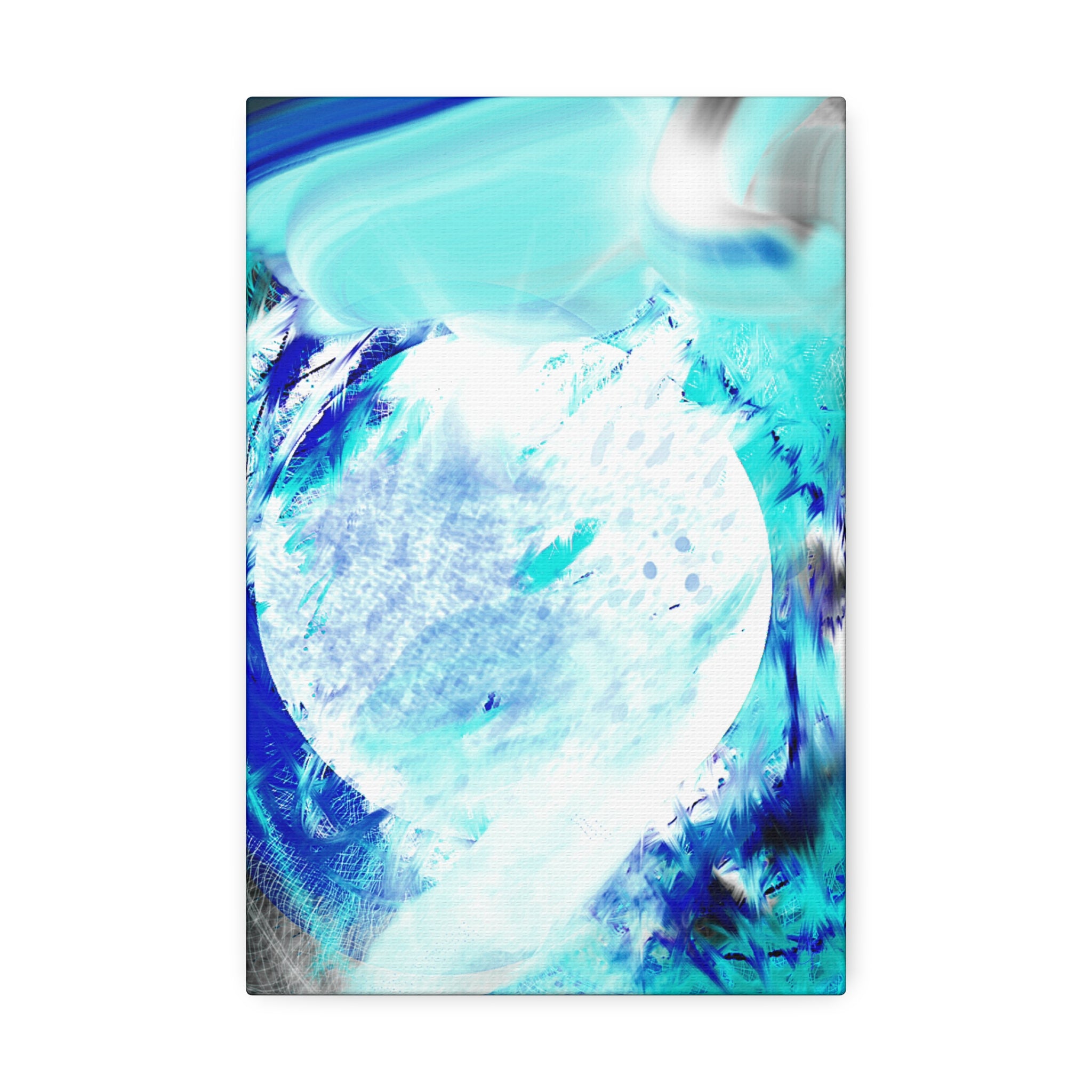 Abstract Blue Moon Canvas Print — Stretched 1.5" Wall Art