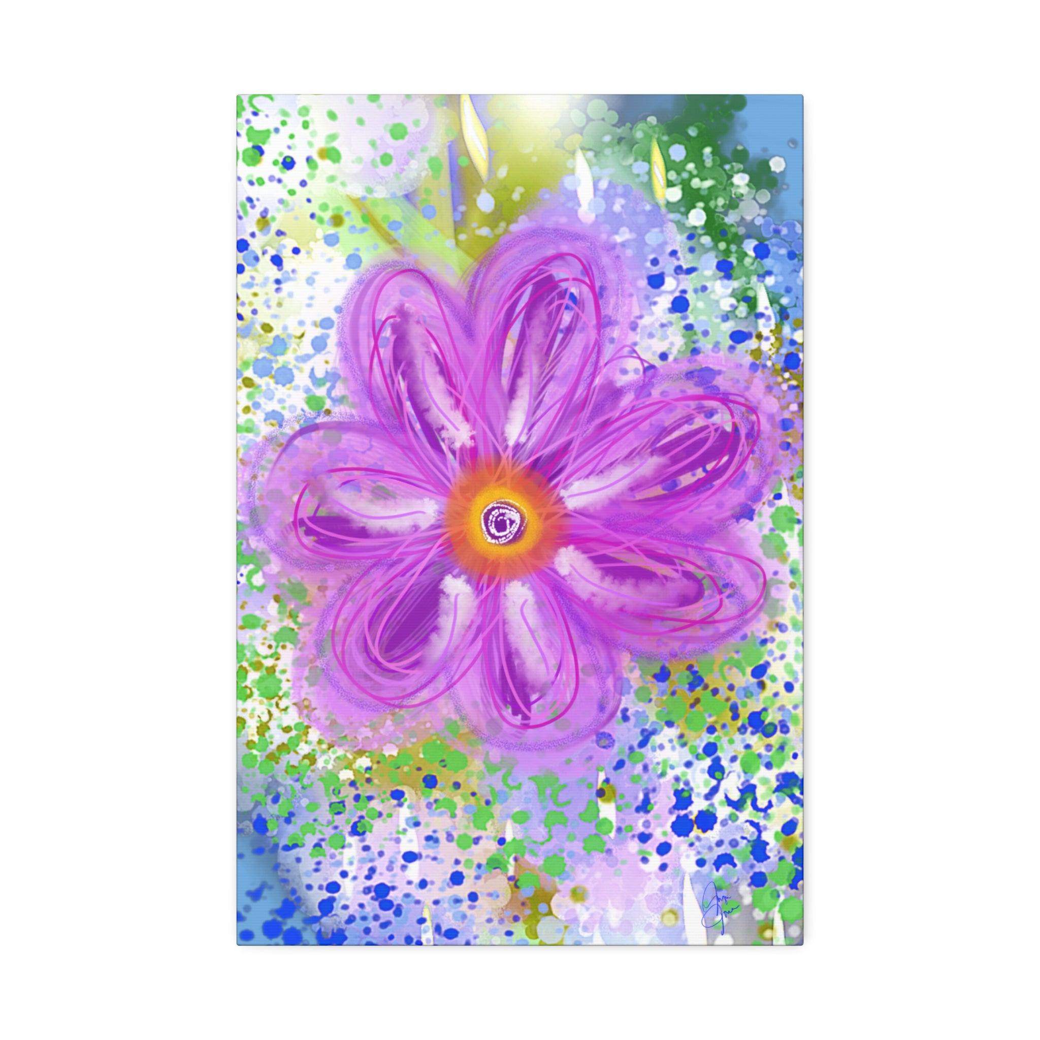 Purple Bloom Floral Canvas - Stretched 1.5" Wall Art
