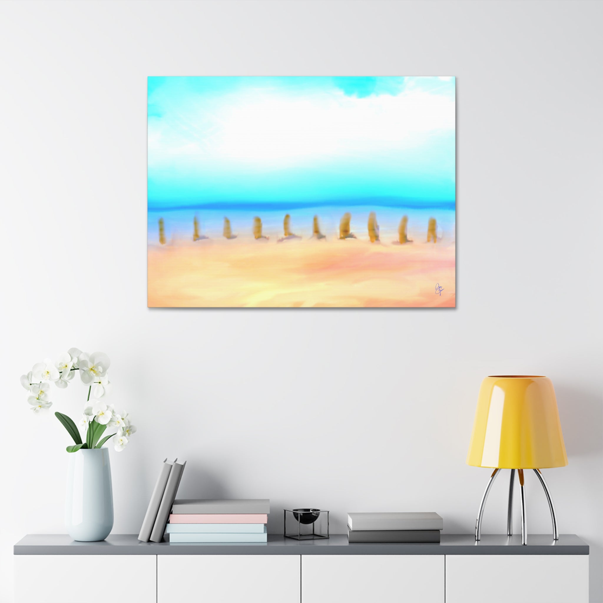 Coastal Sunrise Beach Canvas — Stretched 1.5" Seascape Wall Art