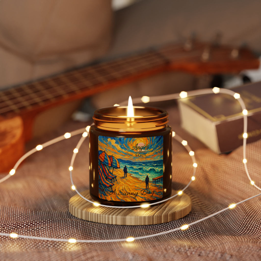 Sunny Beach Scented Soy Candle — Amber Jar (Multi-Size)