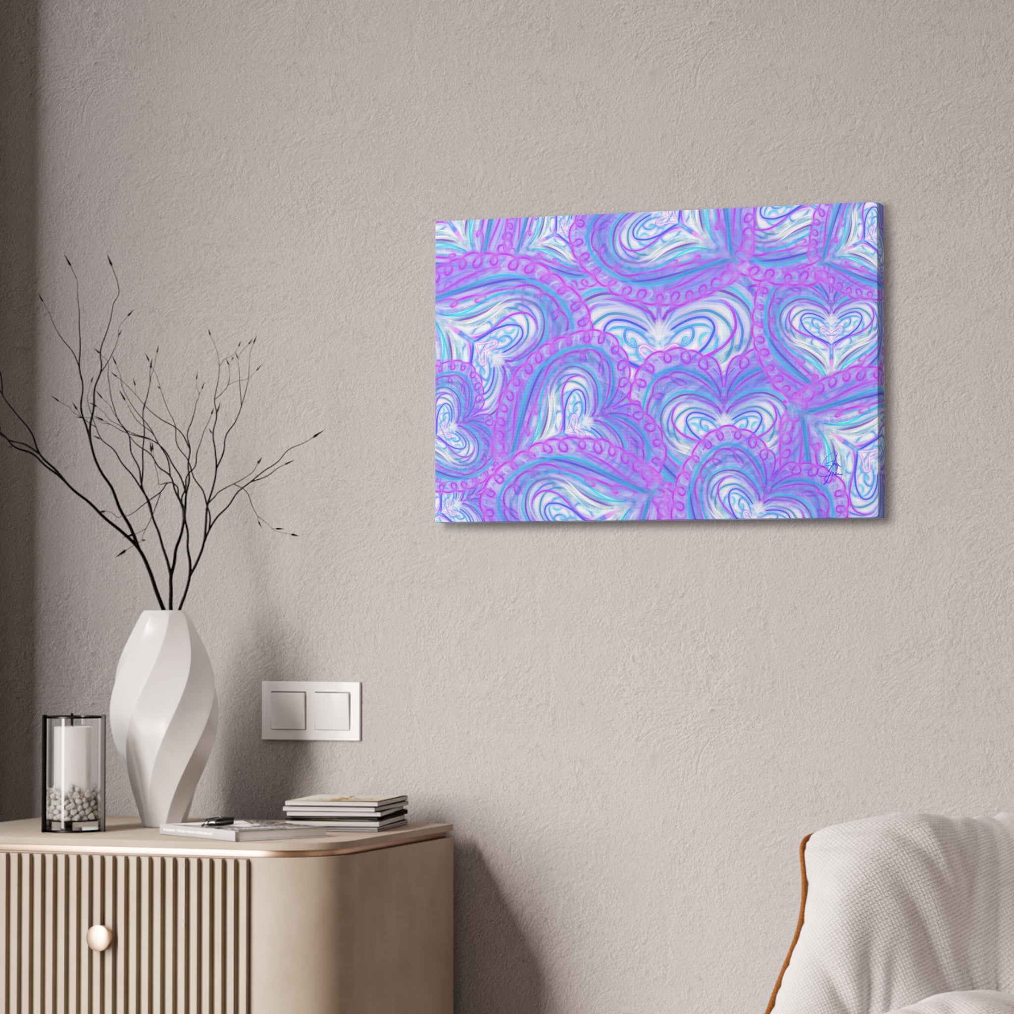 Pastel Heart Swirl Canvas Print — Stretched 1.5"