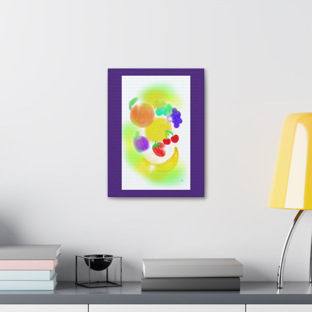 Colorful Fruit Still Life Canvas — Bright Kitchen Wall Art, Stretched 1.5"