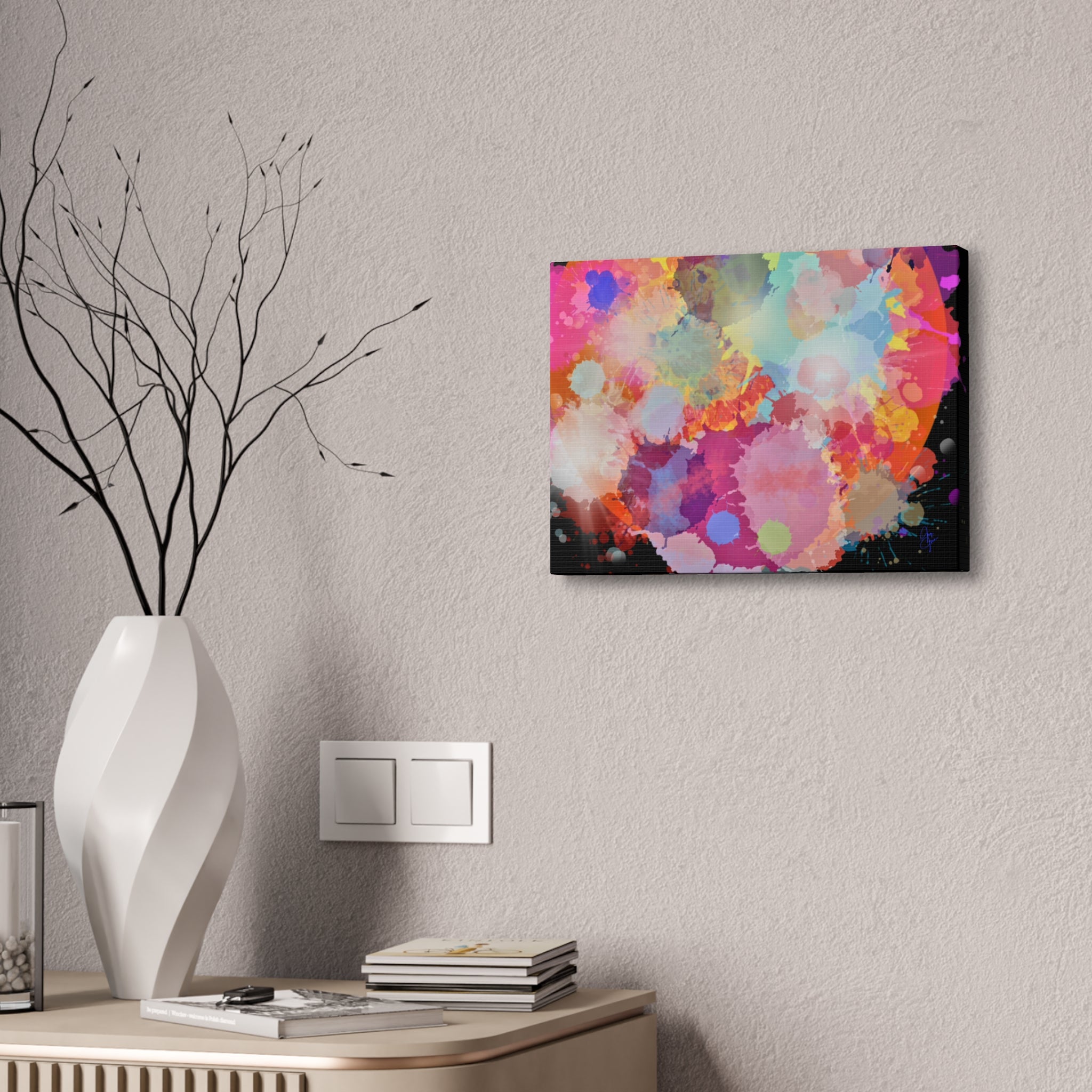 Abstract Color Splash Canvas Print — Vibrant Watercolor Ink Splash Wall Art