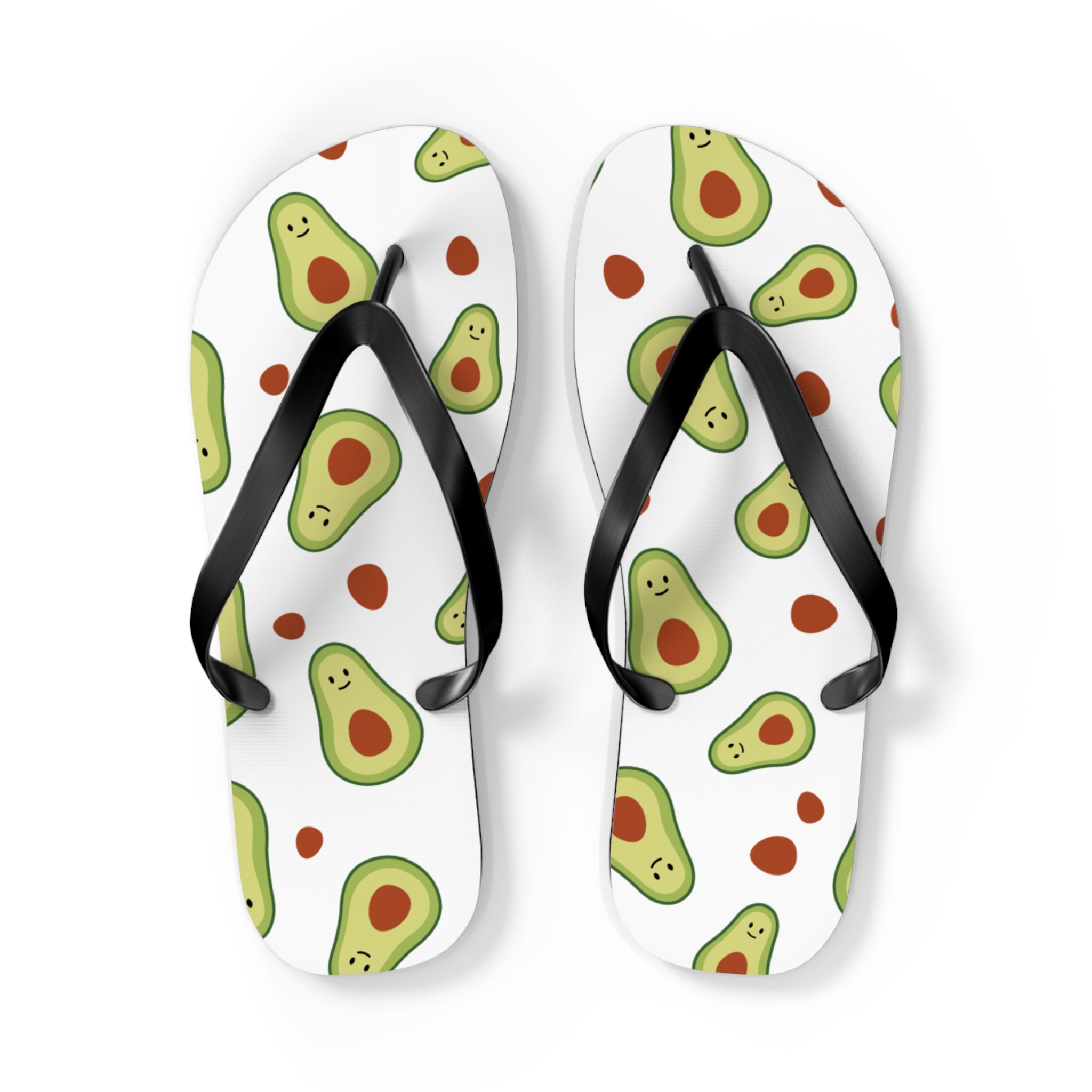Avocado Pattern Flip Flops — Fun Summer Beach Sandals