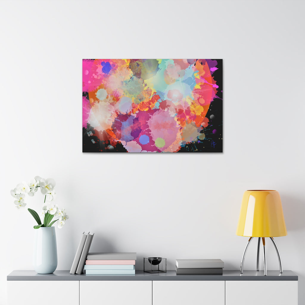 Abstract Color Splash Canvas Print — Vibrant Watercolor Ink Splash Wall Art