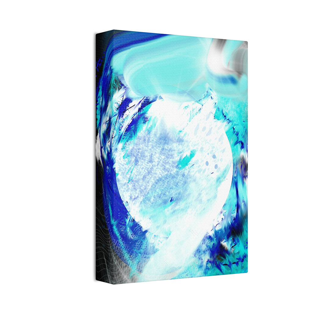 Abstract Blue Moon Canvas Print — Stretched 1.5" Wall Art