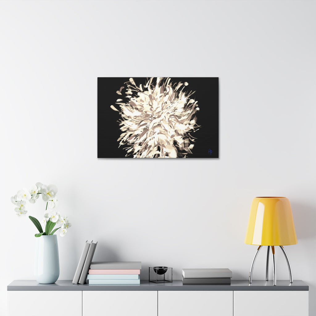 Abstract Floral Canvas Print – Neutral Burst Wall Art, Stretched 1.5"