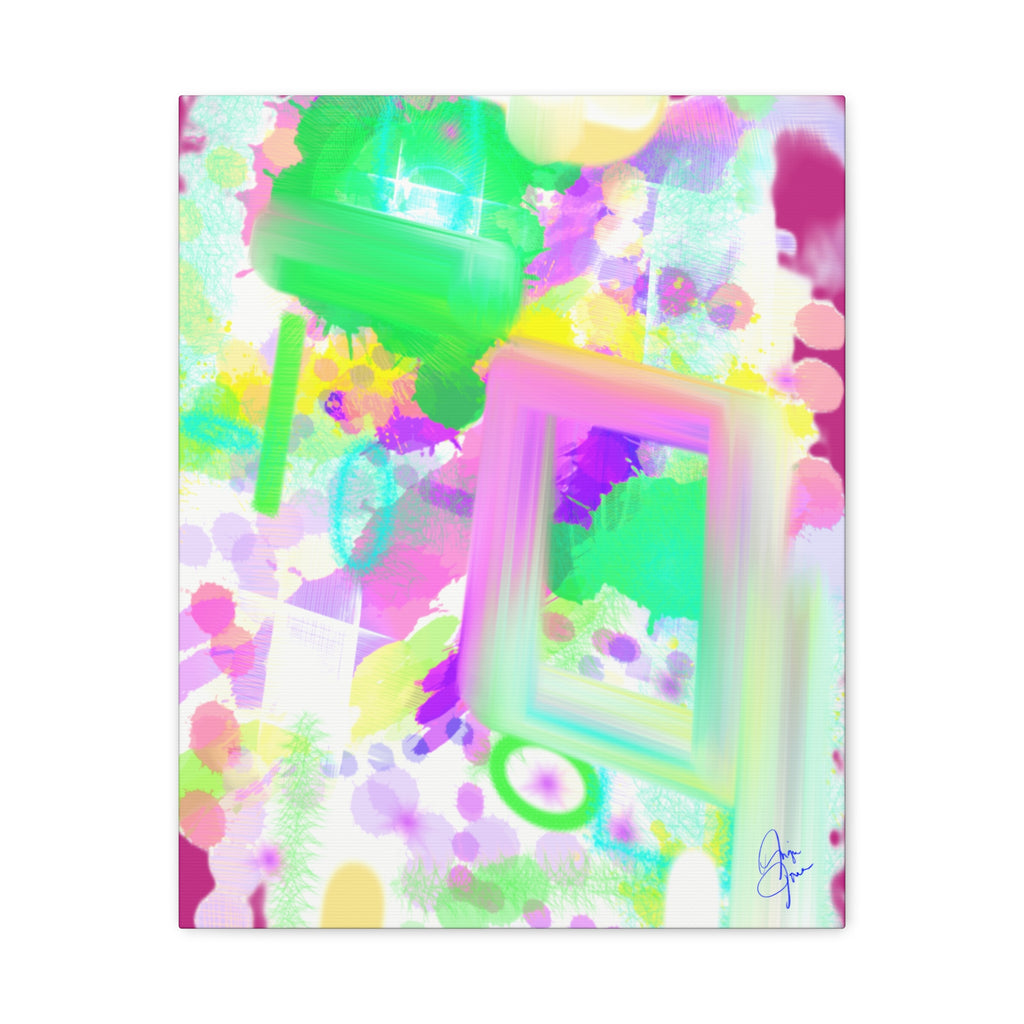 Abstract Pastel Splash Canvas Print — Bright Neon Frame Wall Art