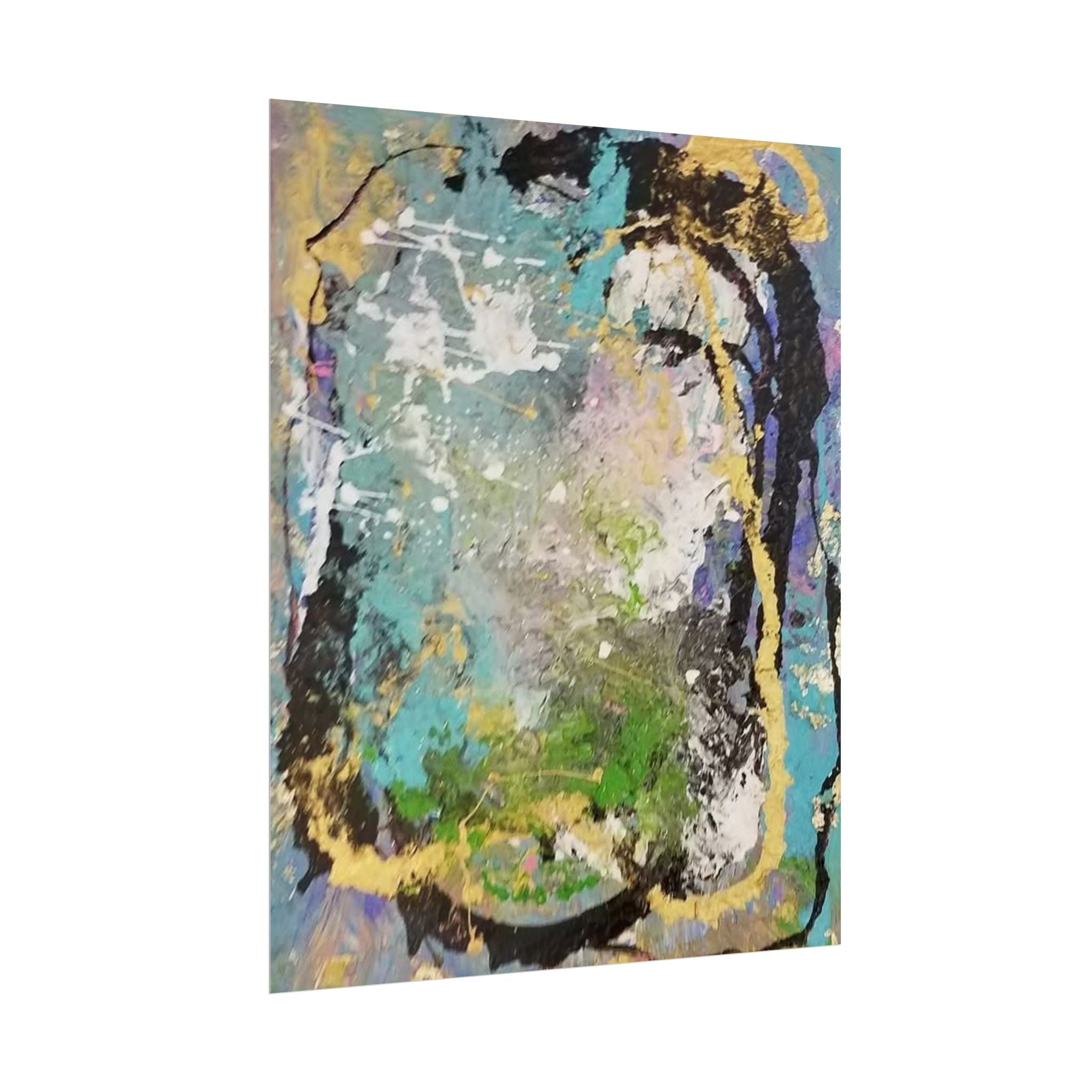 Abstract Color Burst Rolled Poster — "Broken Halo"Contemporary Modern Art Print