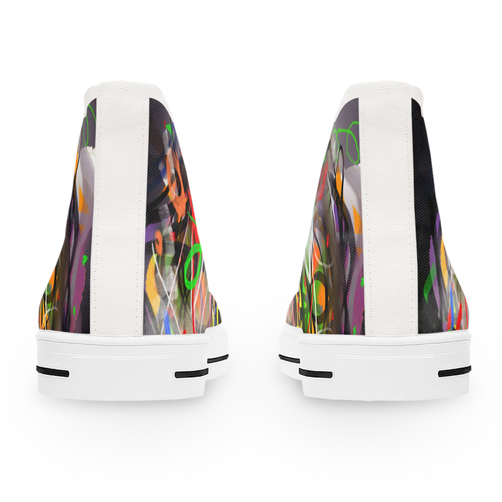 Women’s High Top Sneakers — Colorful Graffiti 'Life' Street Art Design