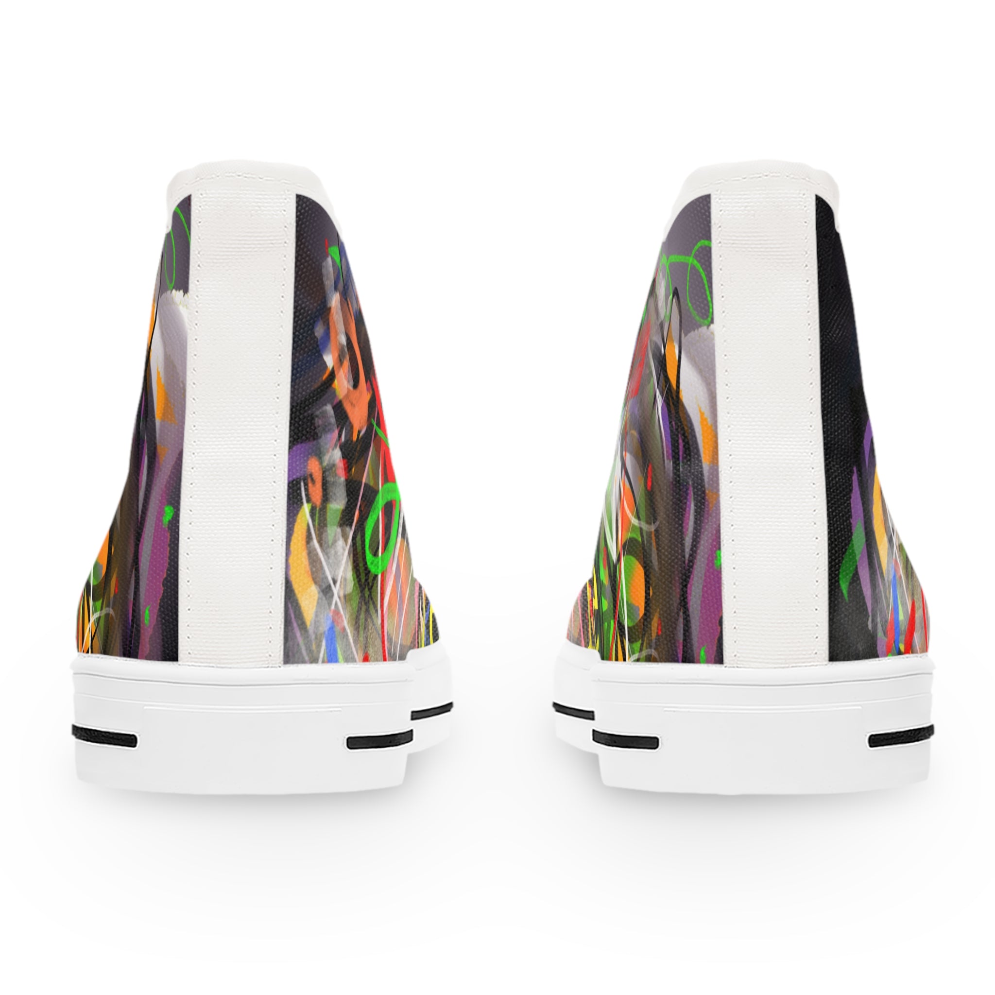 Women’s High Top Sneakers — Colorful Graffiti 'Life' Street Art Design