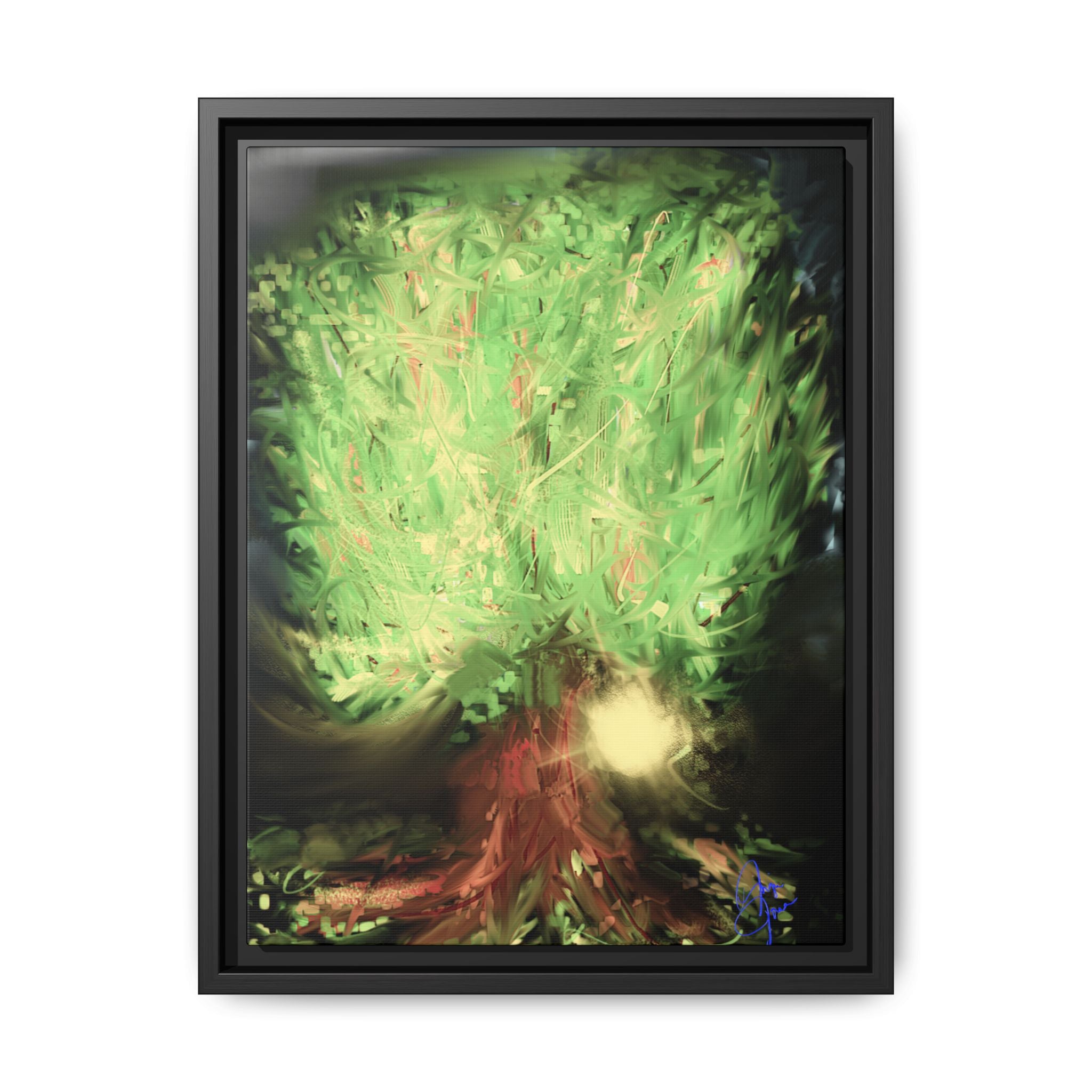 Sunset Tree Matte Canvas Framed Wall Art