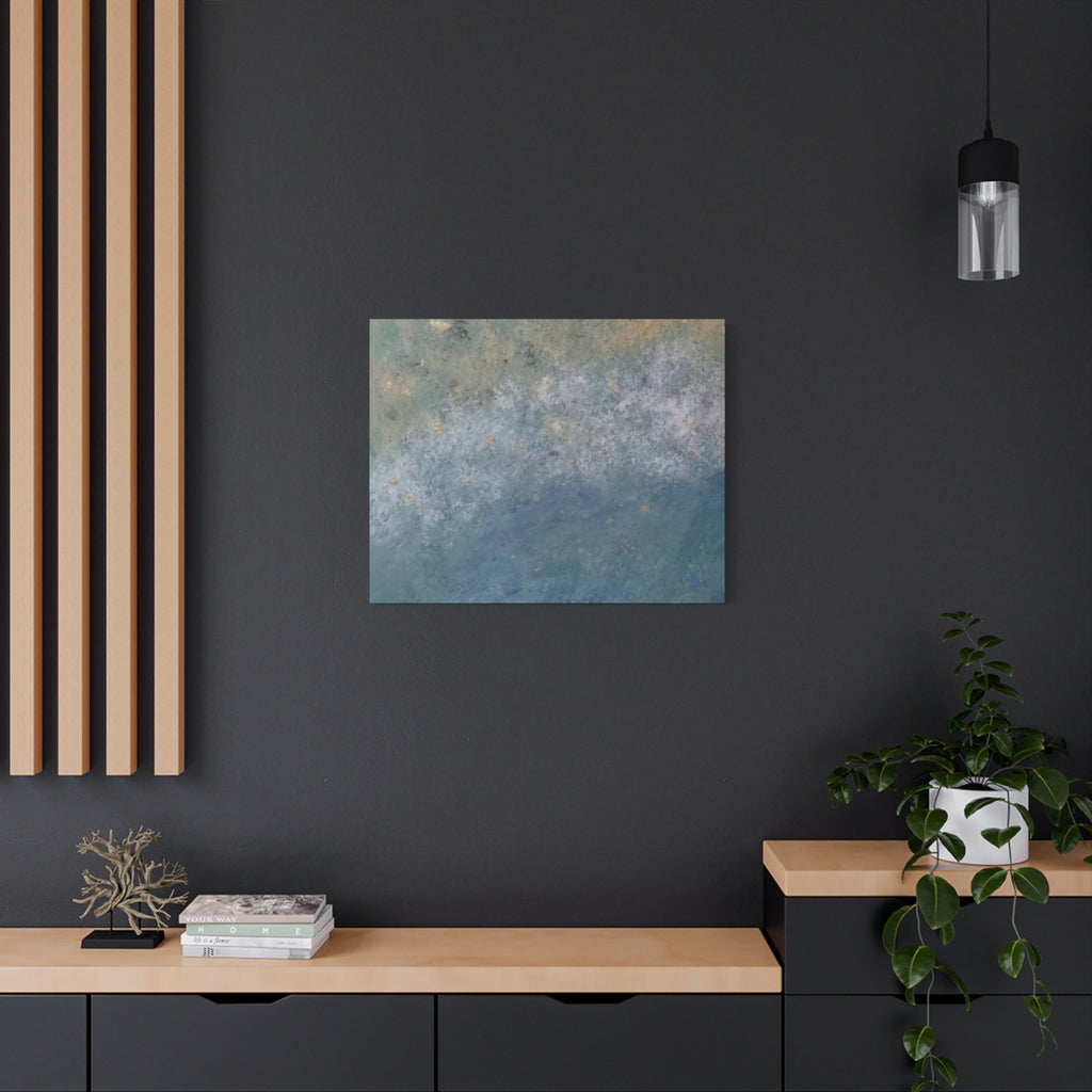 Abstract Ocean Blue Matte Canvas Print — Textured Coastal Wall Art, Stretched 1.25"