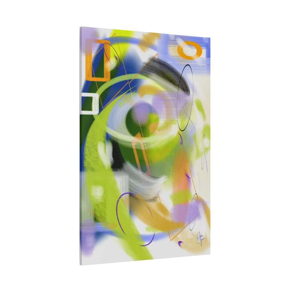 Abstract Color Swirl Matte Canvas Print — Modern Stretched Wall Art
