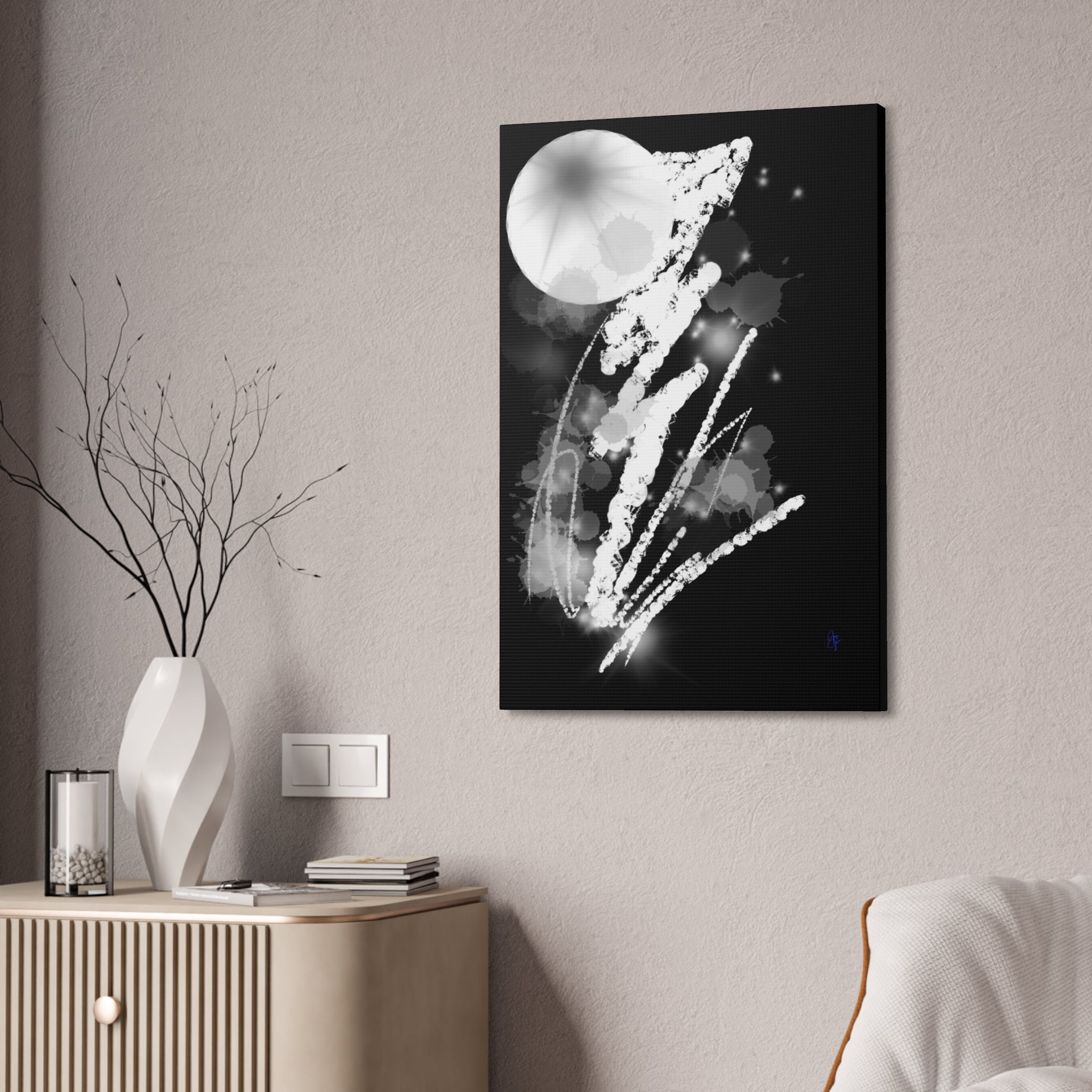Canvas Stretched Art Print — "When lightning strikes"