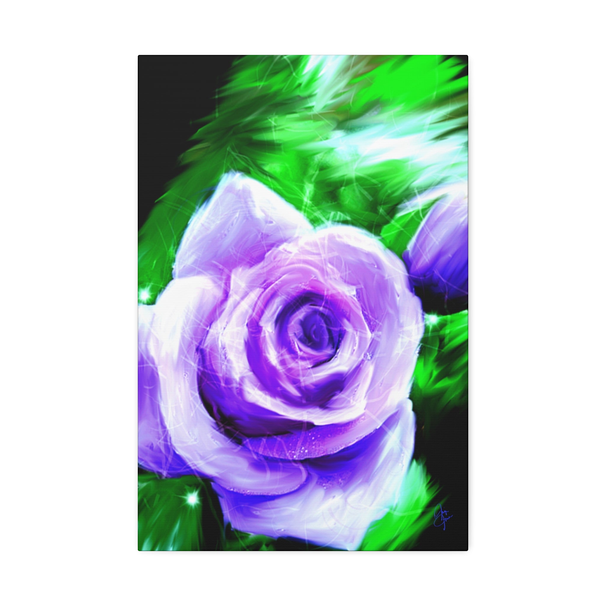 Purple Rose Canvas Print – Stretched 1.5" Floral Wall Art