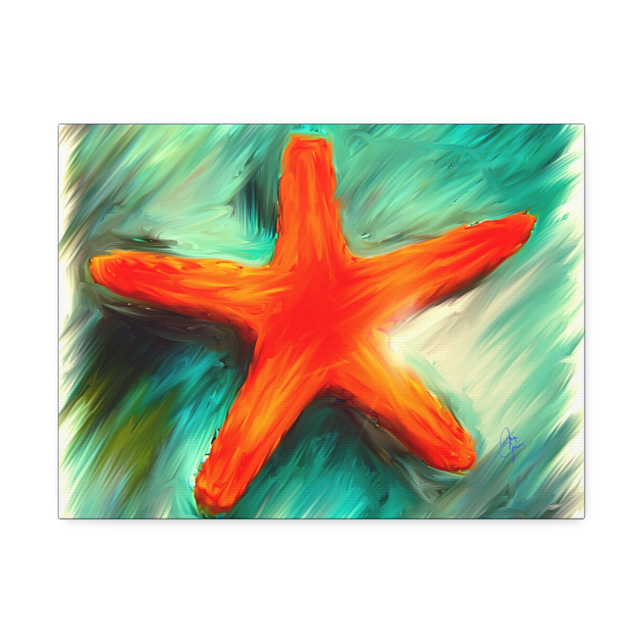 Starfish Wall Art Canvas — Stretched 1.5" Coastal Beach Décor