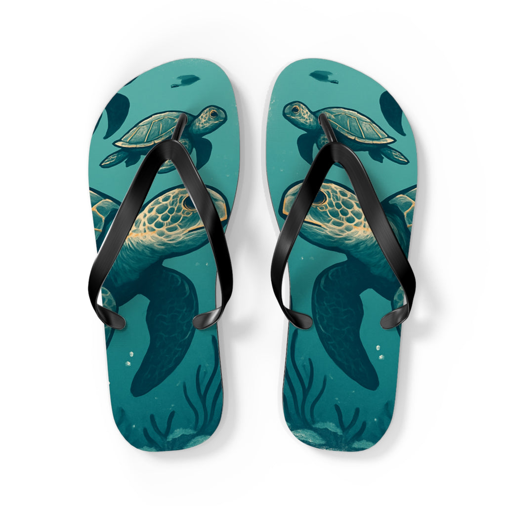 Turtle Print Flip Flops for Beach Lovers
