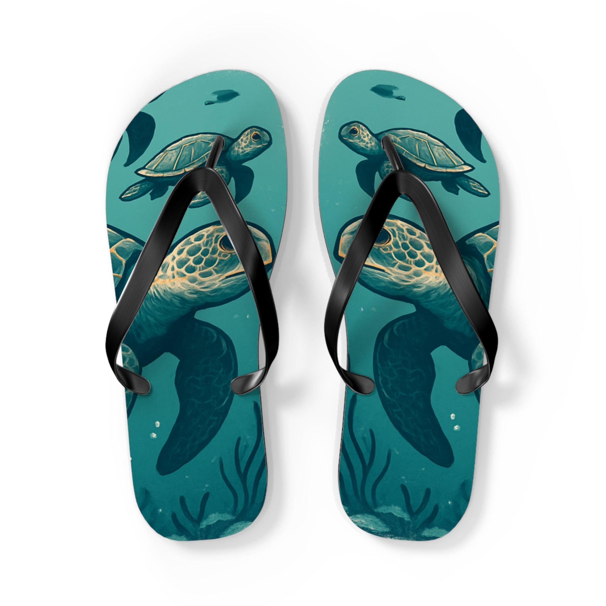 Turtle Print Flip Flops for Beach Lovers