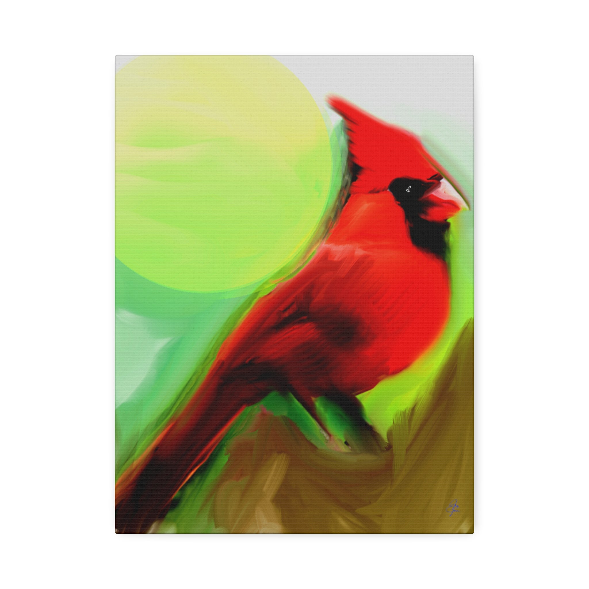 Cardinal Canvas Print — Vibrant Red Bird Wall Art (Stretched 1.5")