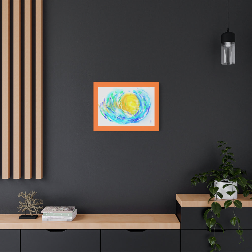Abstract Sunburst Canvas Art — Vibrant Swirl Matte Stretched Canvas