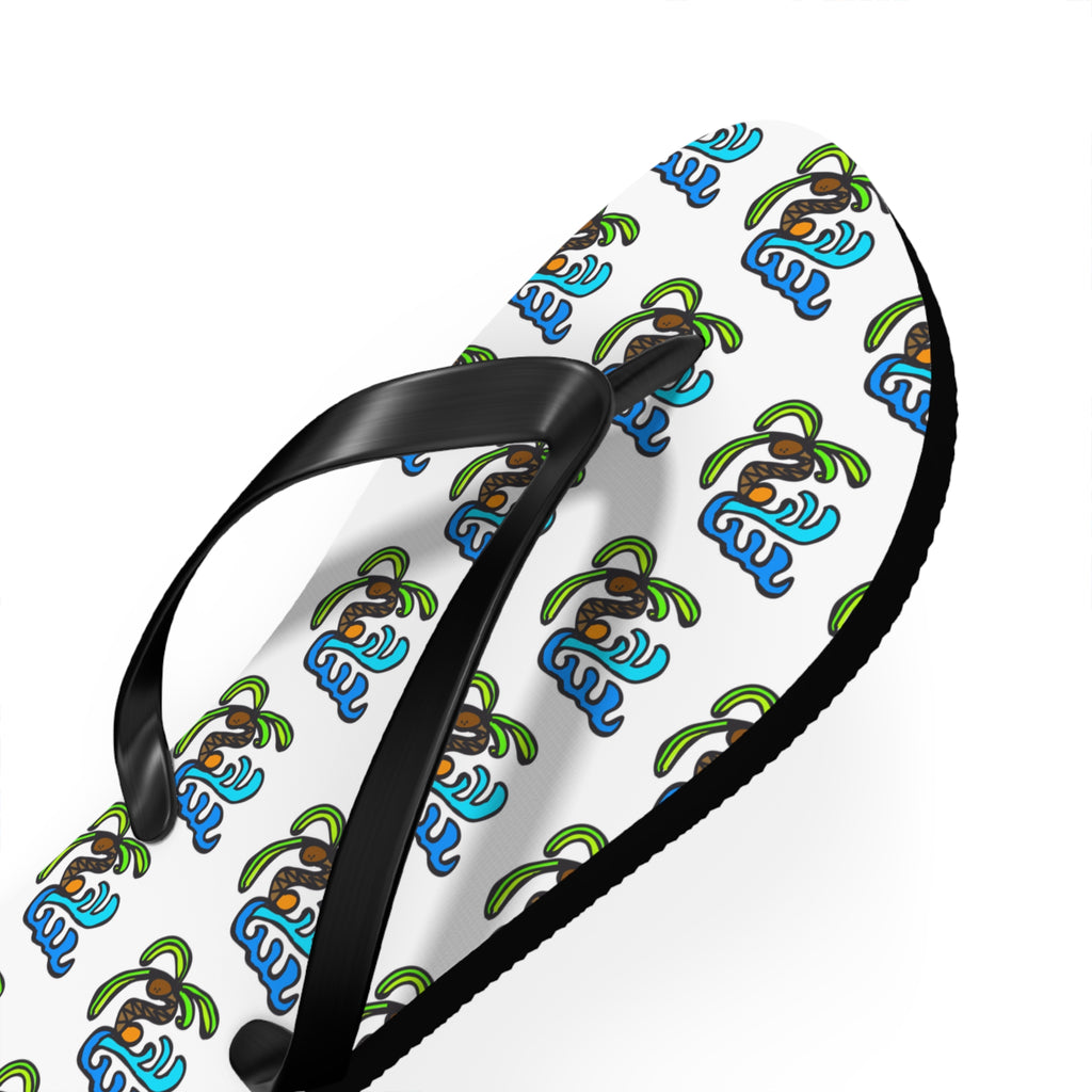 Flip Flops — Tropical Palm Tree Pattern Beach Sandals