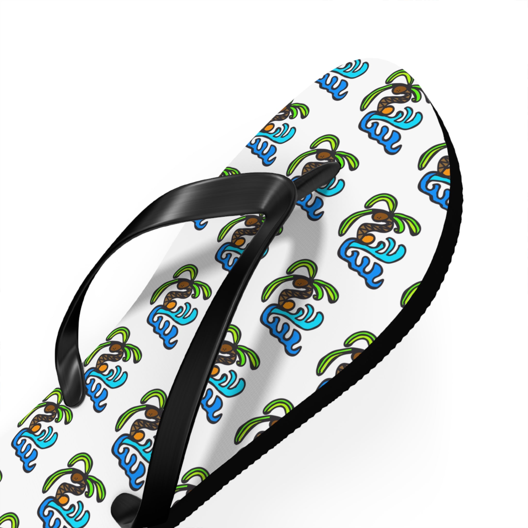 Flip Flops — Tropical Palm Tree Pattern Beach Sandals