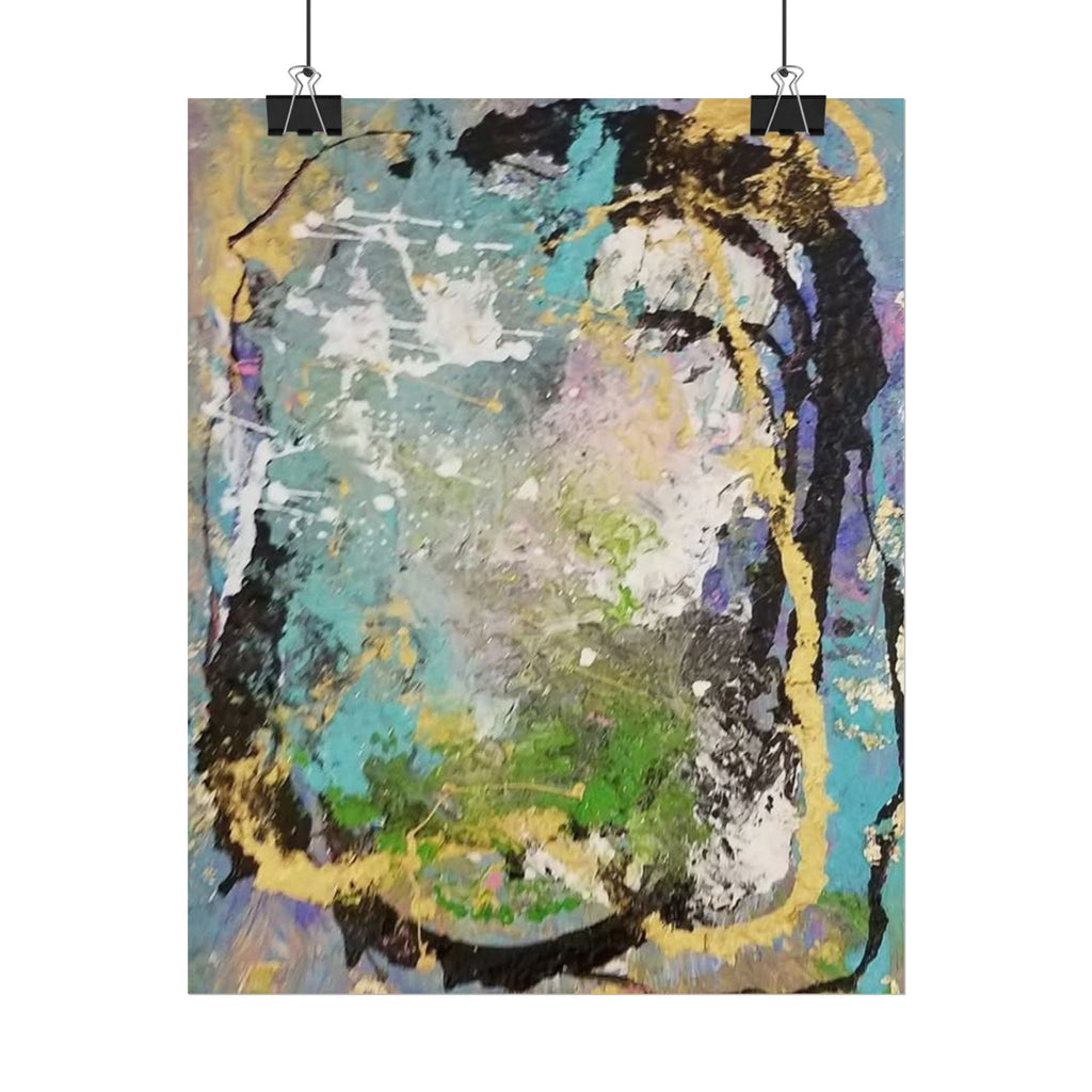 Abstract Color Burst Rolled Poster — "Broken Halo"Contemporary Modern Art Print