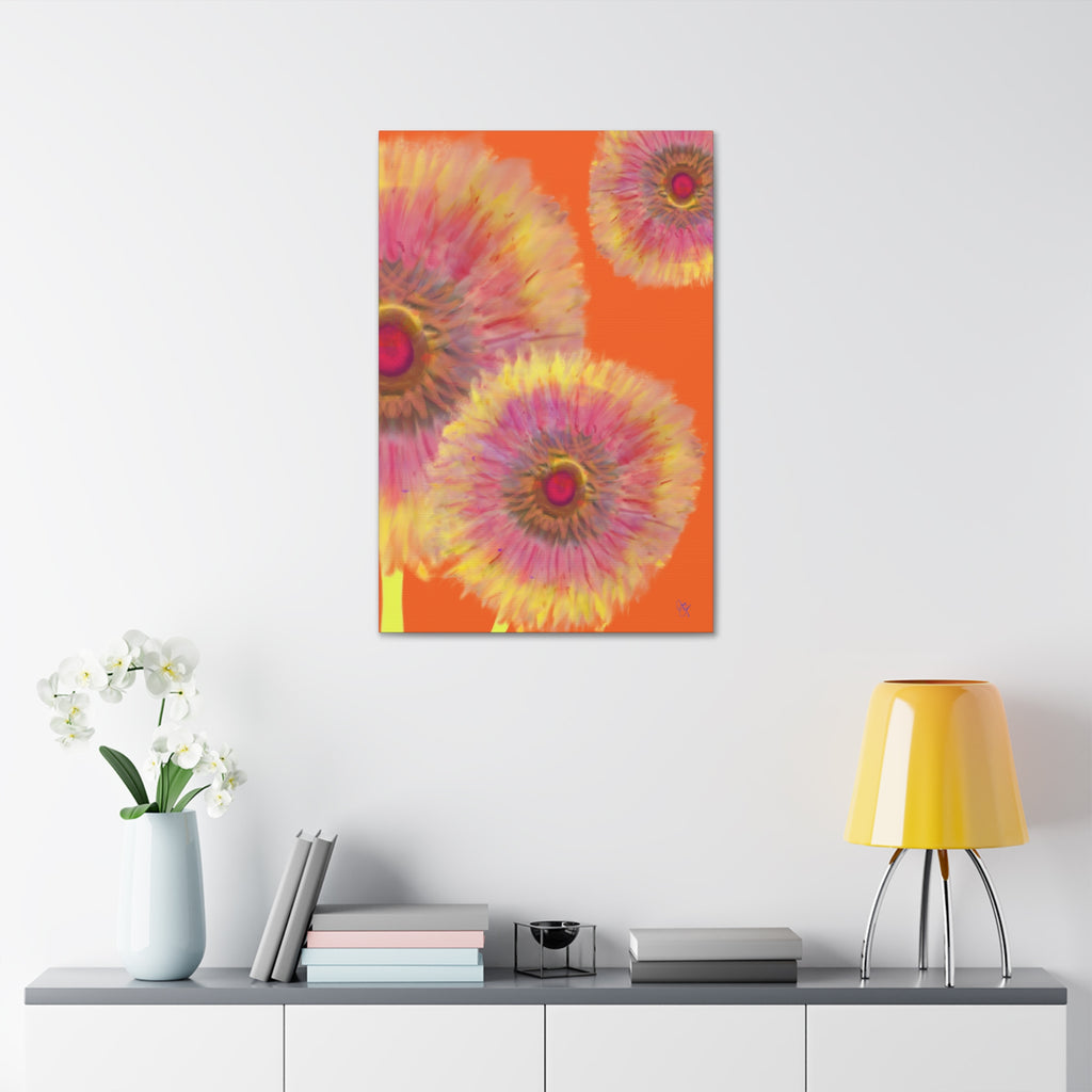 Sunburst Floral Canvas Print – Stretched 1.5'' Wall Art