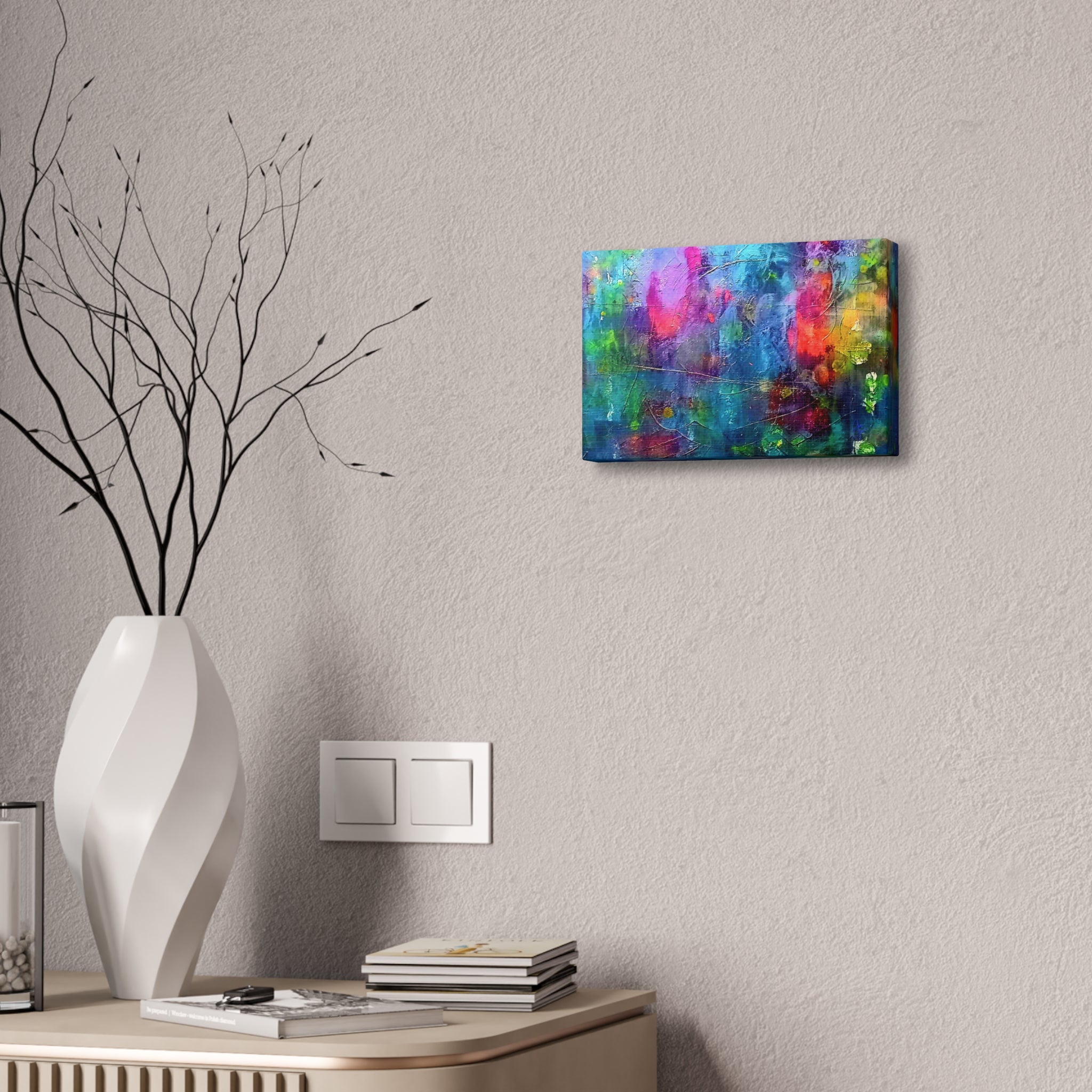 Abstract Color Burst Canvas Print – Vibrant Stretched Wall Art (1.5" Depth)
