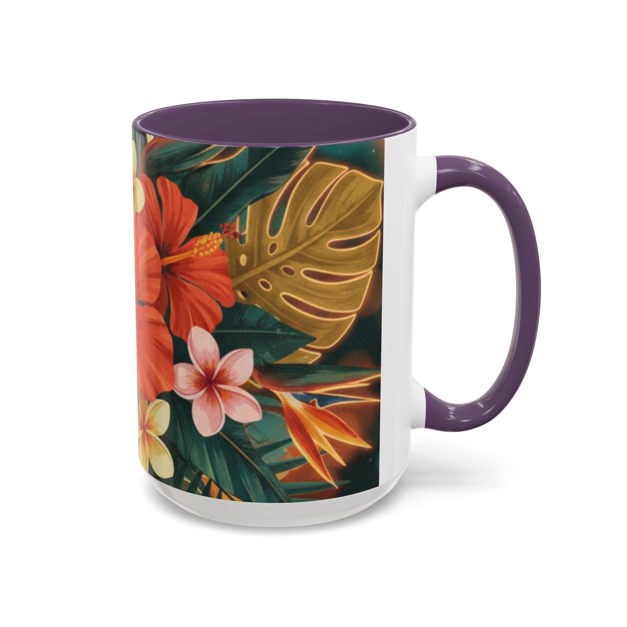 Hibiscus Tropical Coffee Mug — Floral Island Accent Mug (11/15 oz)