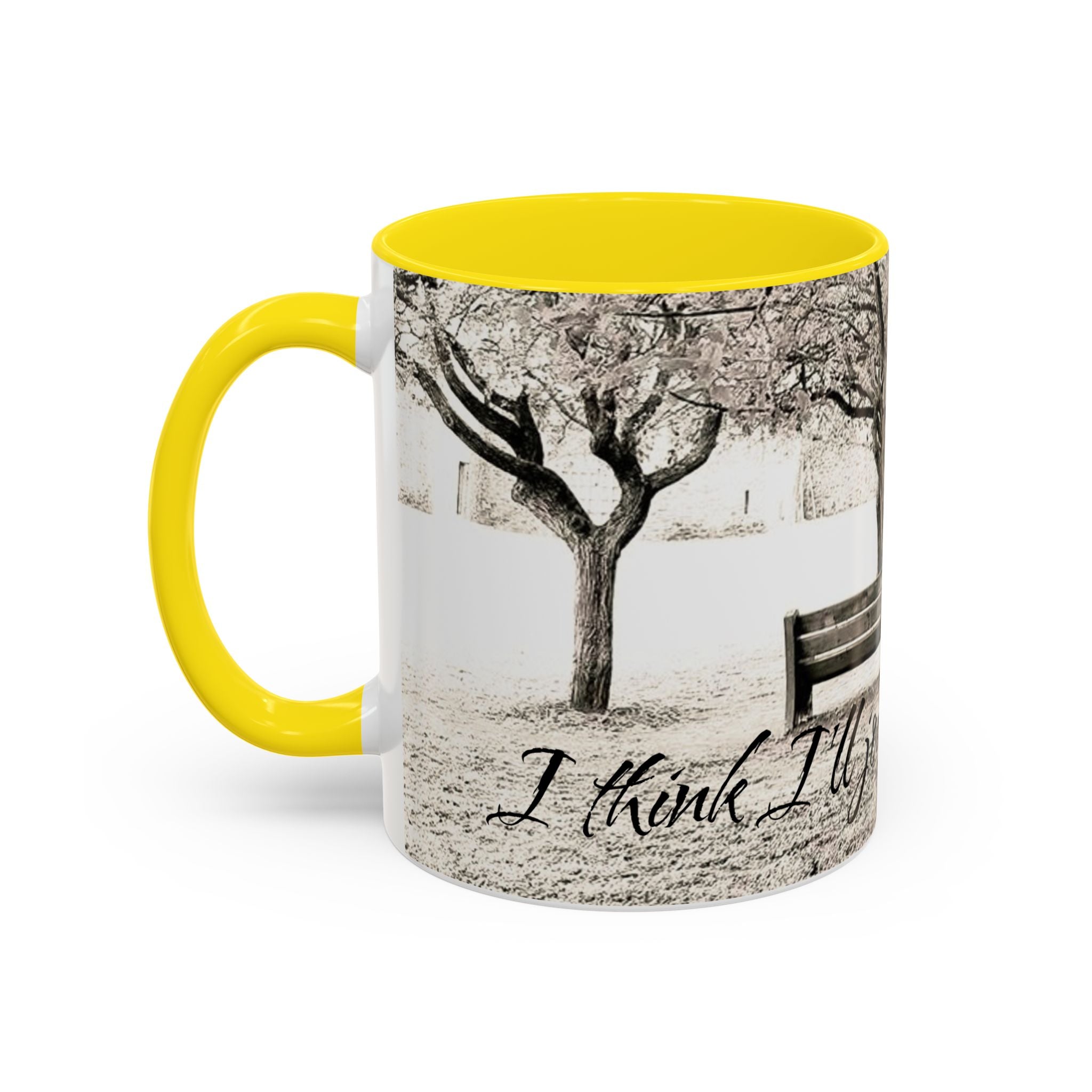 Conversation Bench Coffee Mug — 'I'll Join the Conversation' Accent Ceramic Mug