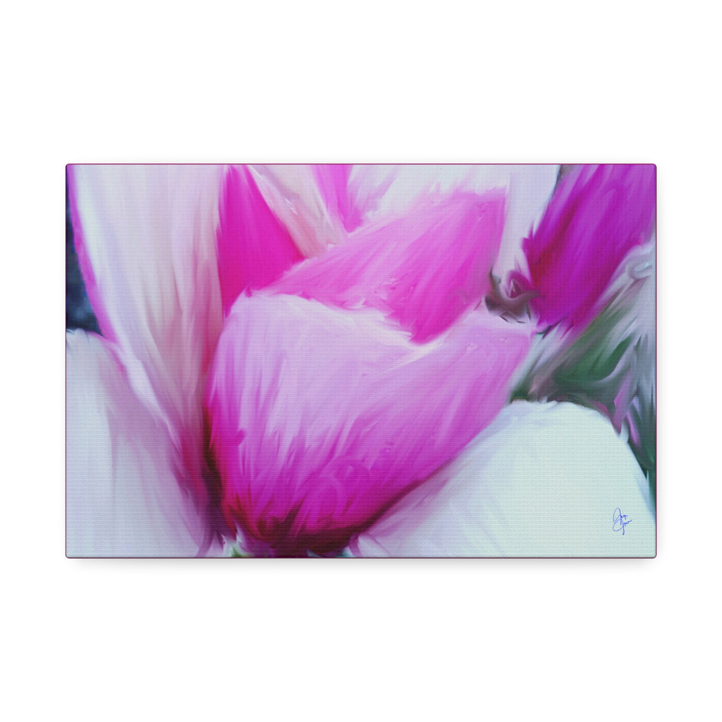 Pink Tulip Tree Abstract Canvas Wall Art — Stretched 1.5"