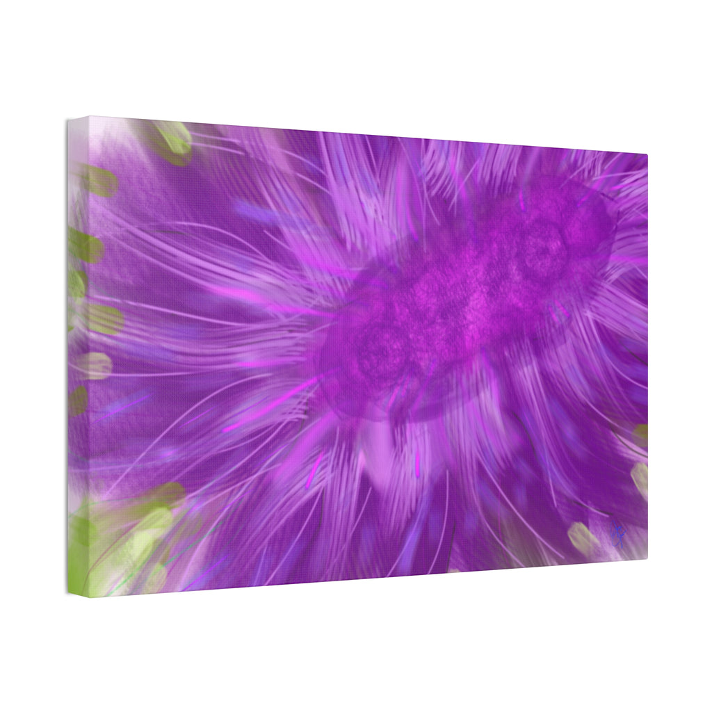 Purple Floral Burst Canvas Print – Abstract Flower Wall Art (Stretched 1.5")