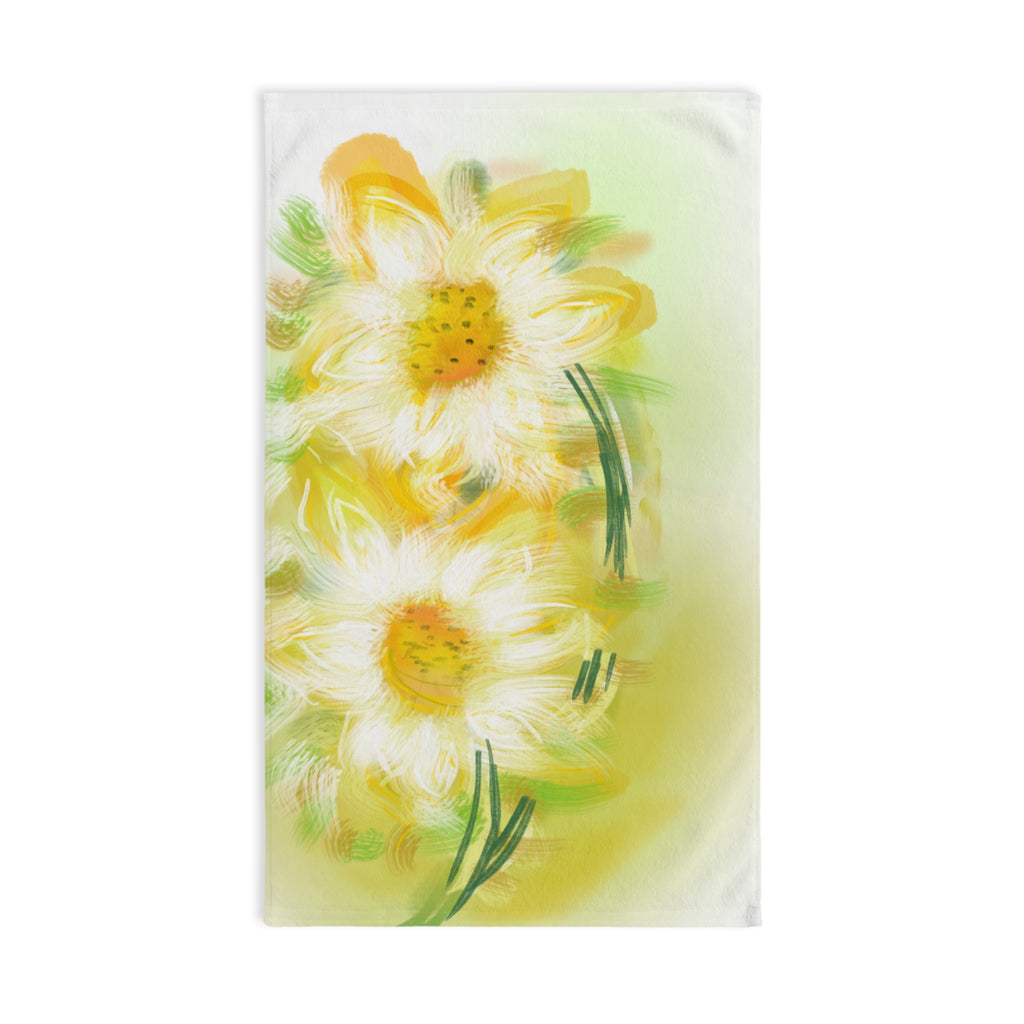 Sunny Daisy Hand Towel – Watercolor Floral Kitchen & Bath Towel