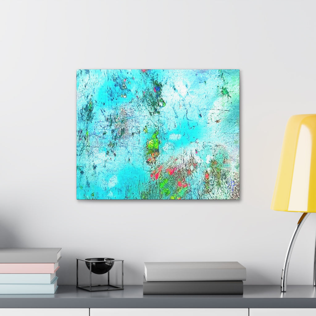 Abstract Aqua Texture Canvas