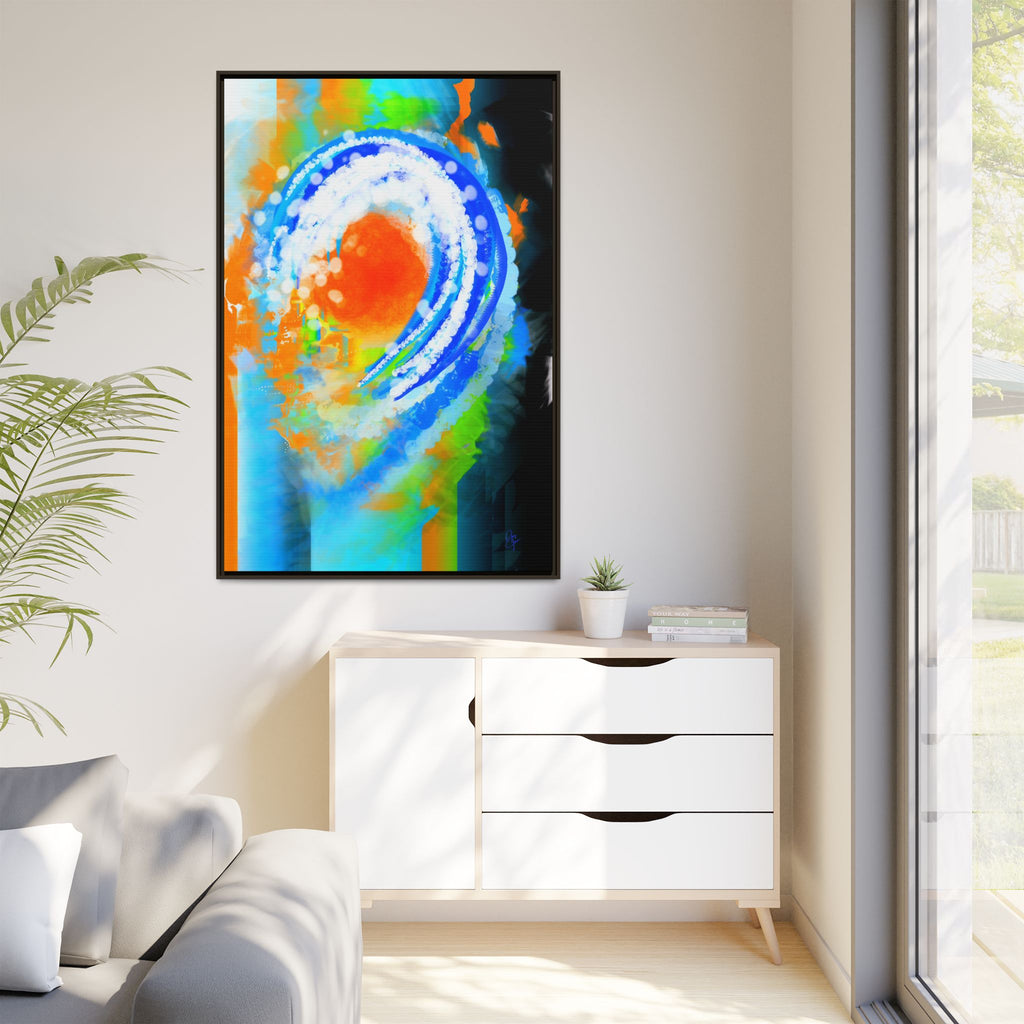 Abstract Ocean Wave Matte Canvas Print — Framed Multi‑Color Wall Art