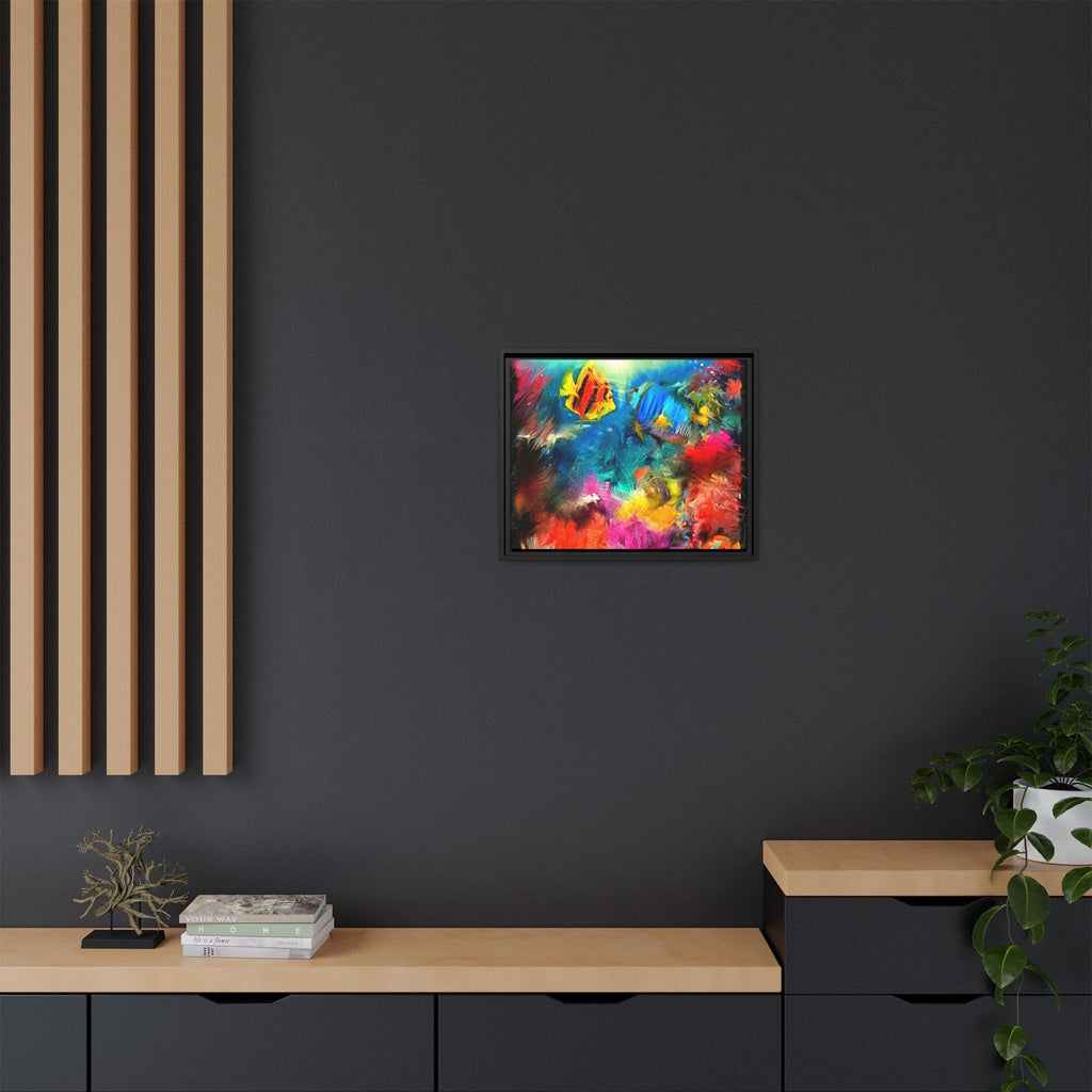 Framed Abstract Color Explosion Canvas — Vibrant Multi‑Color Wall Art