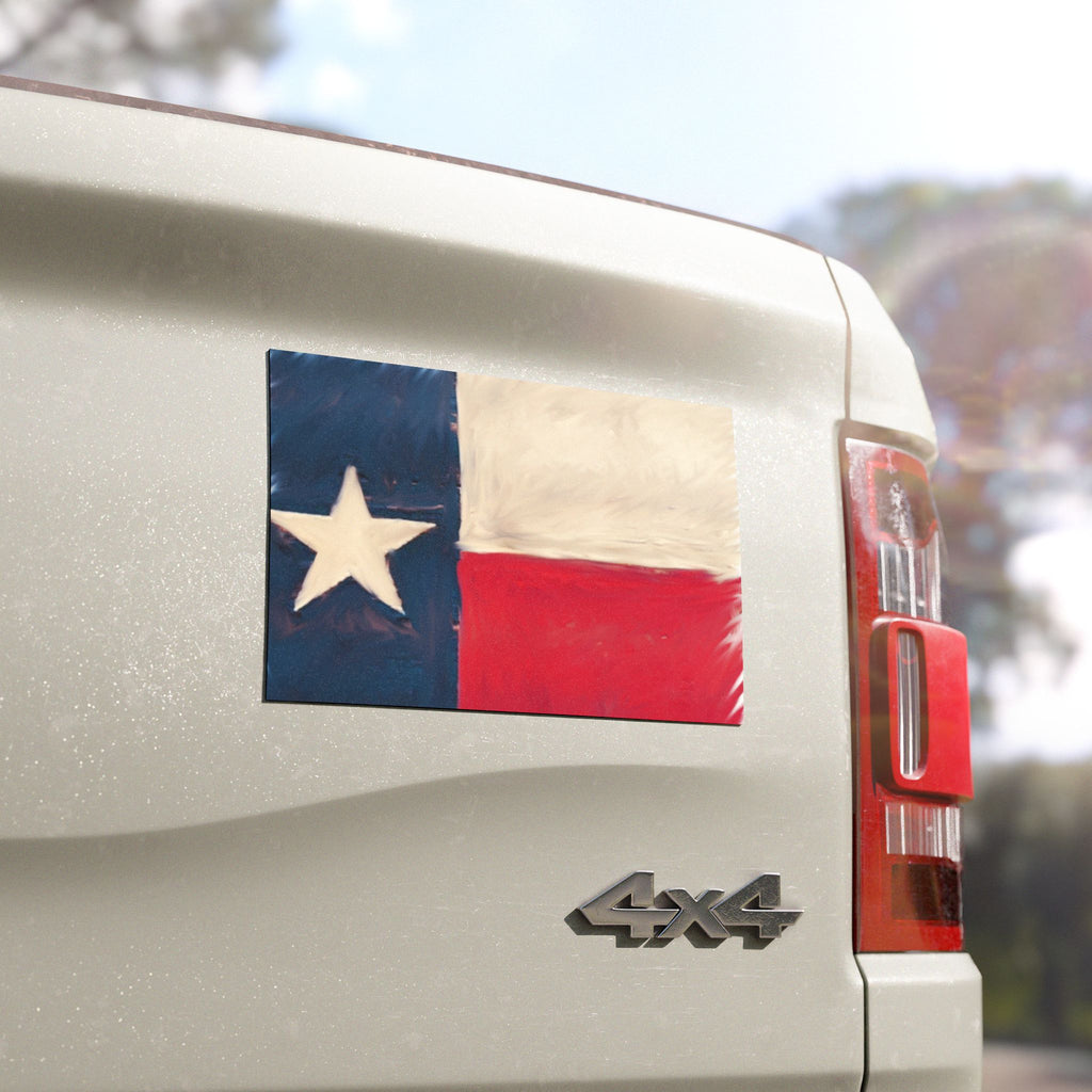 Texas Flag Car Magnet — Rustic Lone Star Bumper Sticker