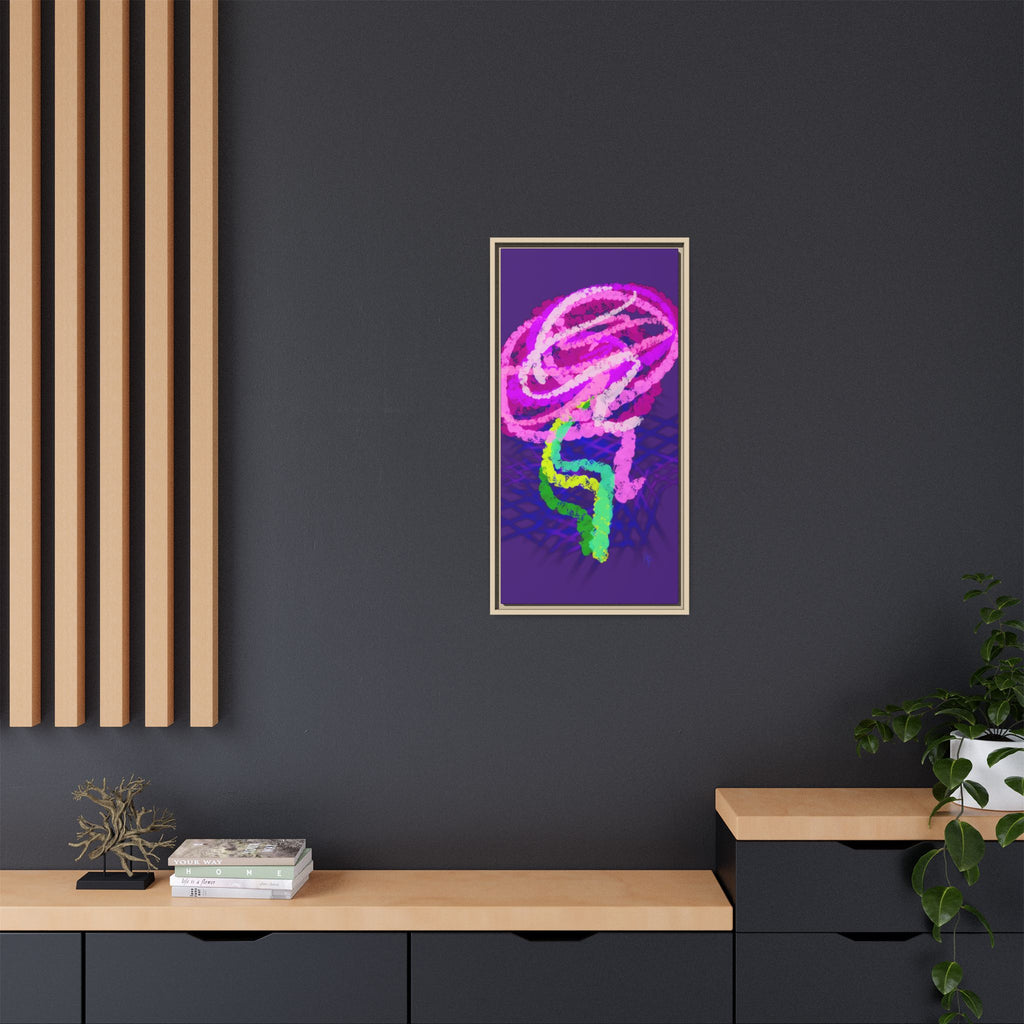 Framed Matte Canvas - Neon Rose Abstract Wall Art