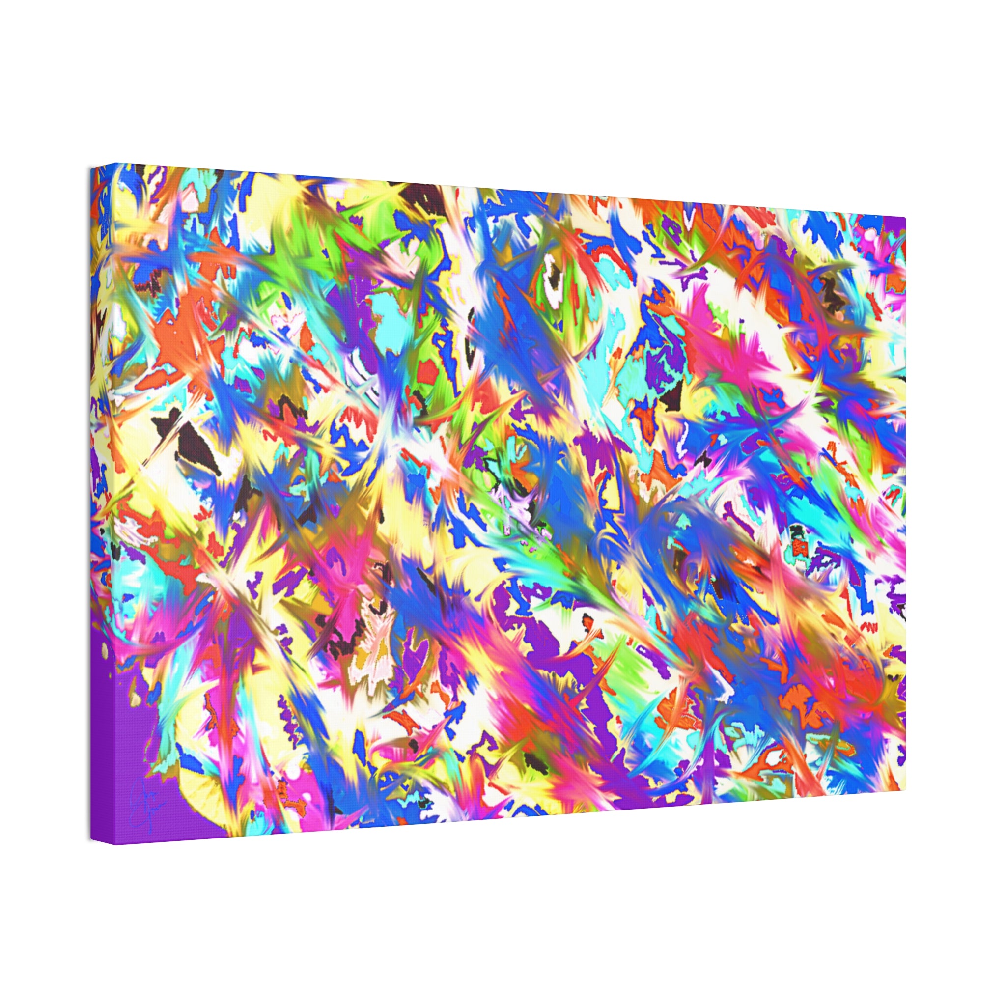 Abstract Rainbow Splash Canvas Print — Colorful Stretched Wall Art (1.5" Edge)