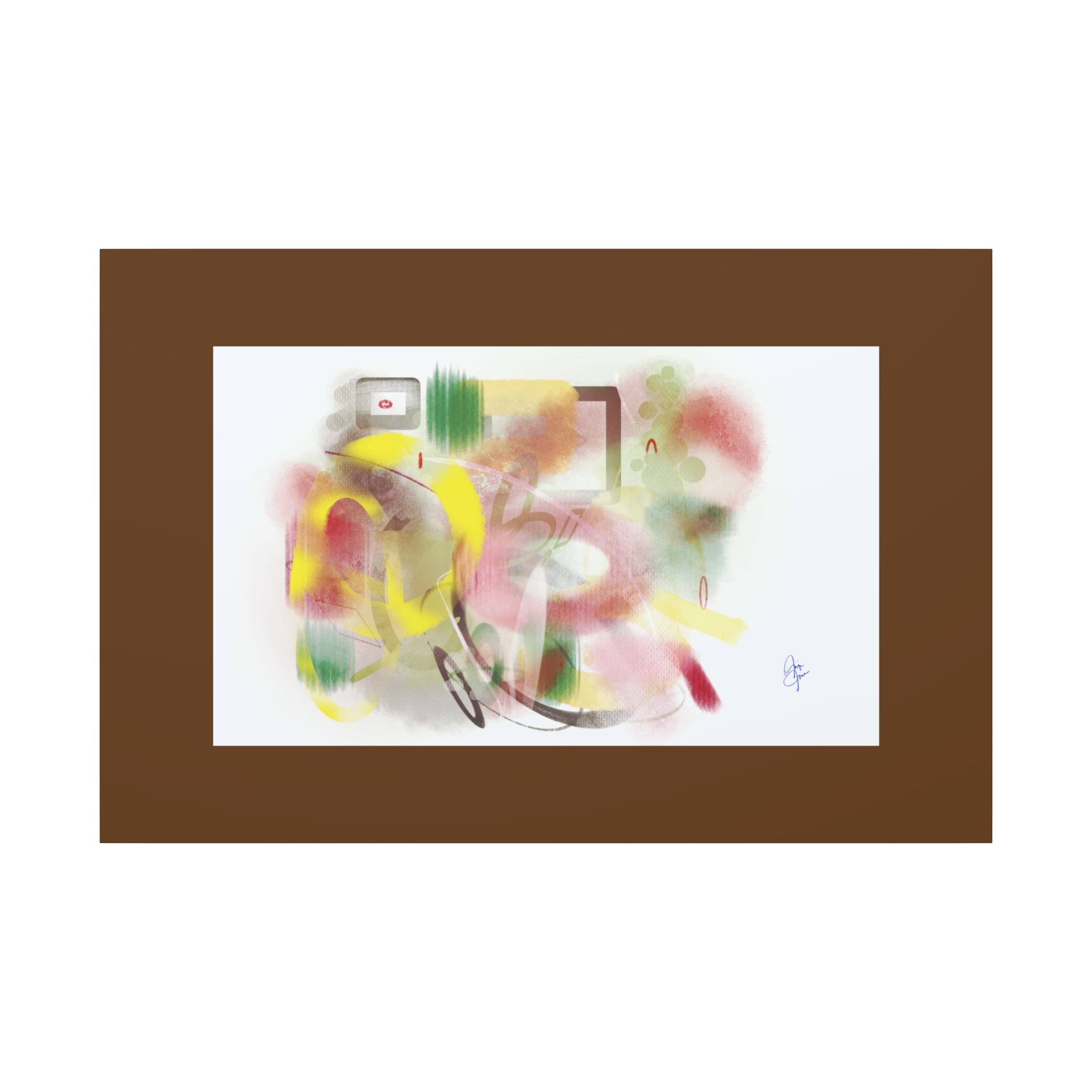Abstract Color Burst Matte Canvas Wall Art — Green-Edged Stretched Print