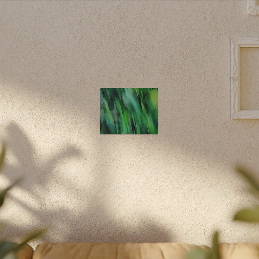 Green Abstract Blur Canvas Wall Art — Vibrant Nature-Inspired Matte Print