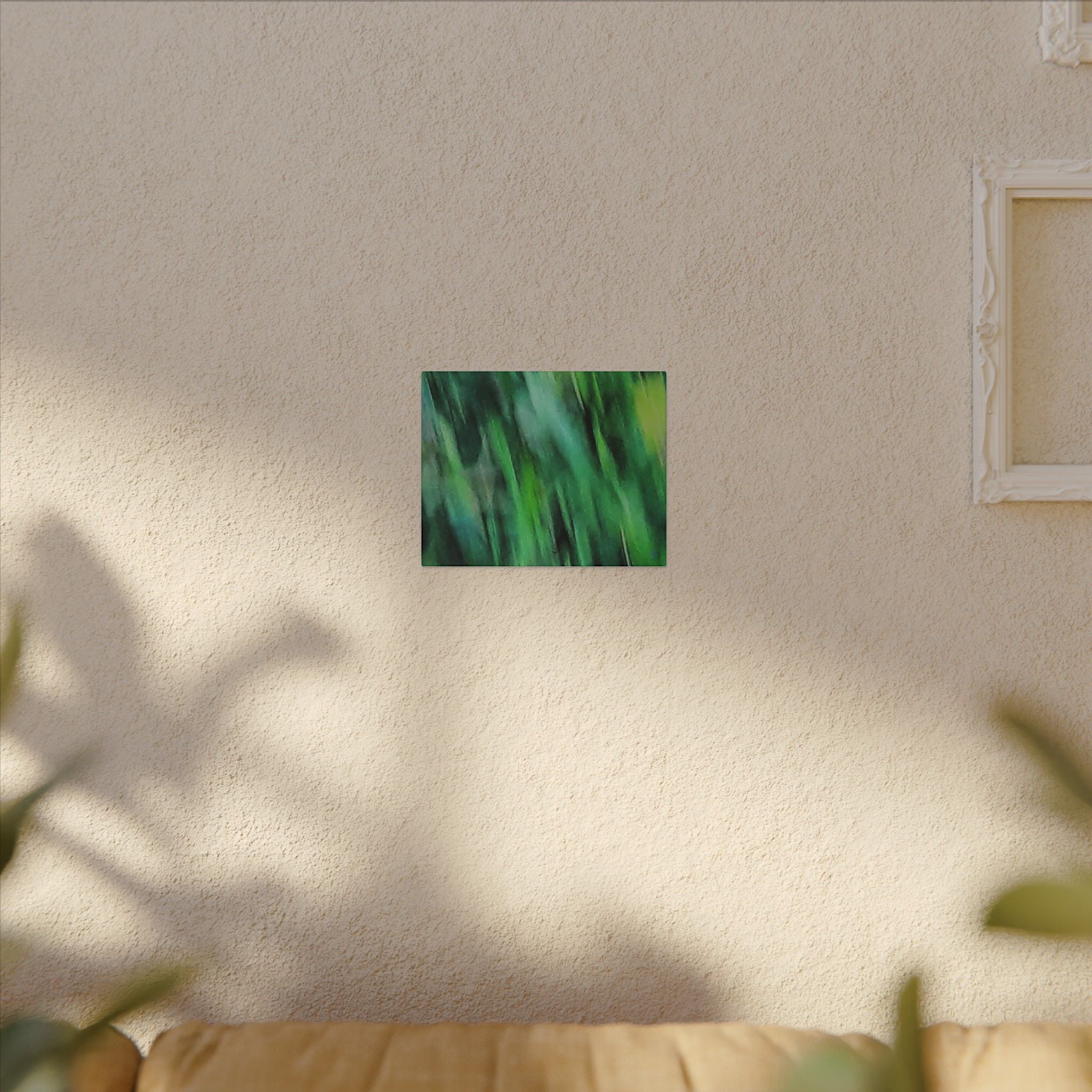 Green Abstract Blur Canvas Wall Art — Vibrant Nature-Inspired Matte Print
