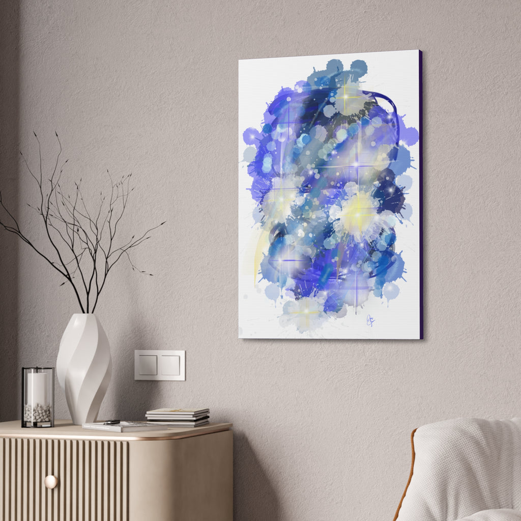 Abstract Blue Galaxy Canvas Print — Stretched 1.5" Wall Art